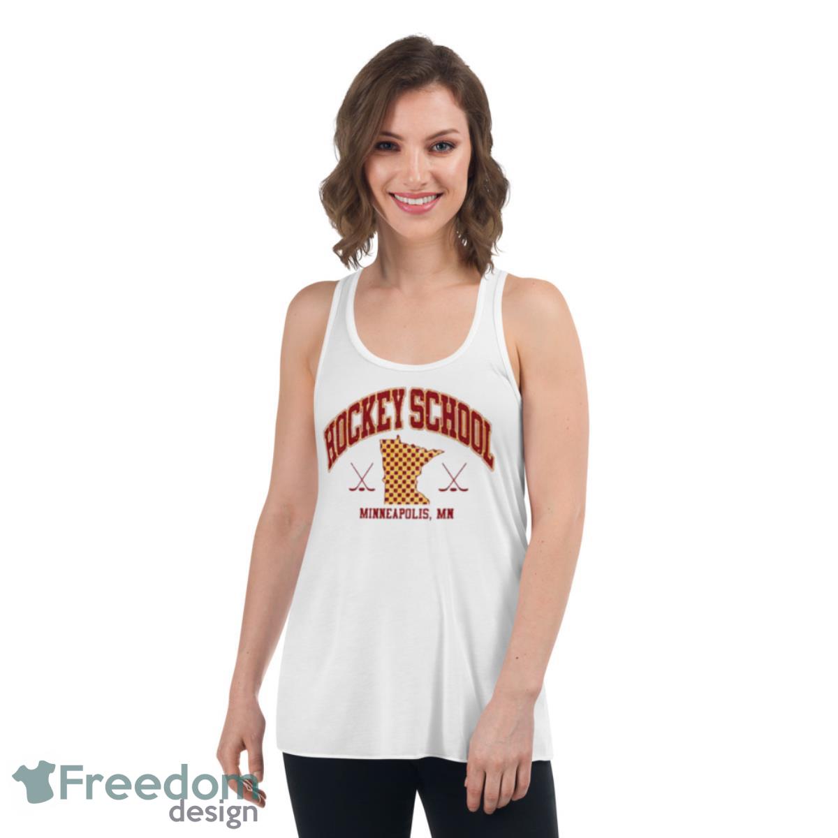 Minnesota Hockey School Shirt - Womens Flowy Racerback Tank Minnesota Hockey School Shirt - Womens Flowy Racerback Tank