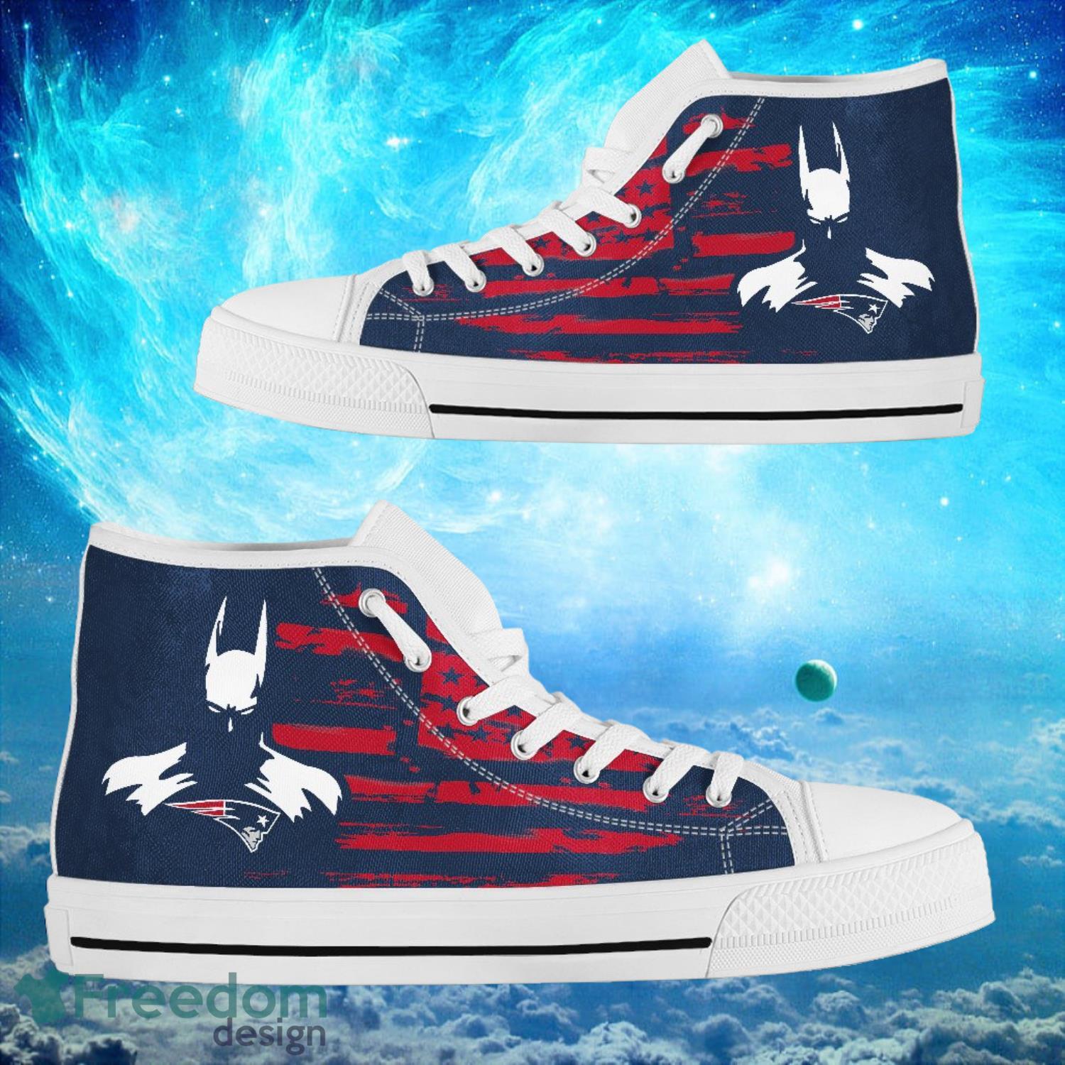 New England Patriots Custom Batman Style High Top Shoes Product Photo 2