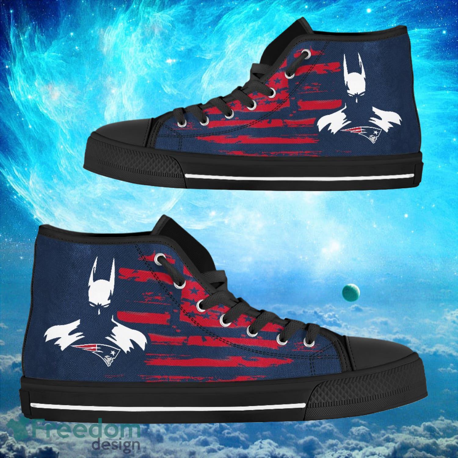 New England Patriots Custom Batman Style High Top Shoes Product Photo 1