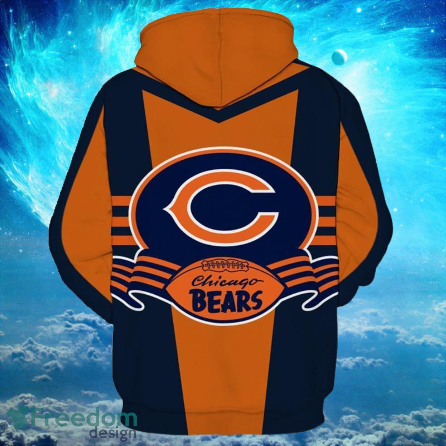 Brand New Large NWT NFL Chicago Bears BEAR Orange hooded Hoodie Sweatshirt