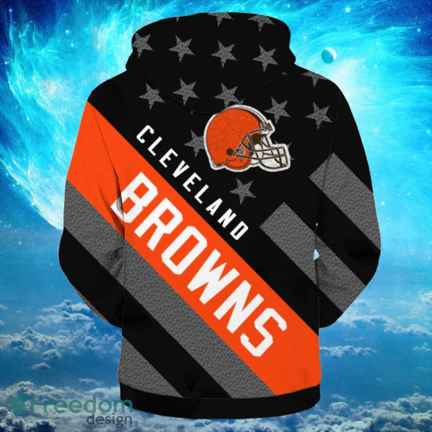 NFL Cleveland Browns Zipper Dark Type Hoodies Print Full Product Photo 2