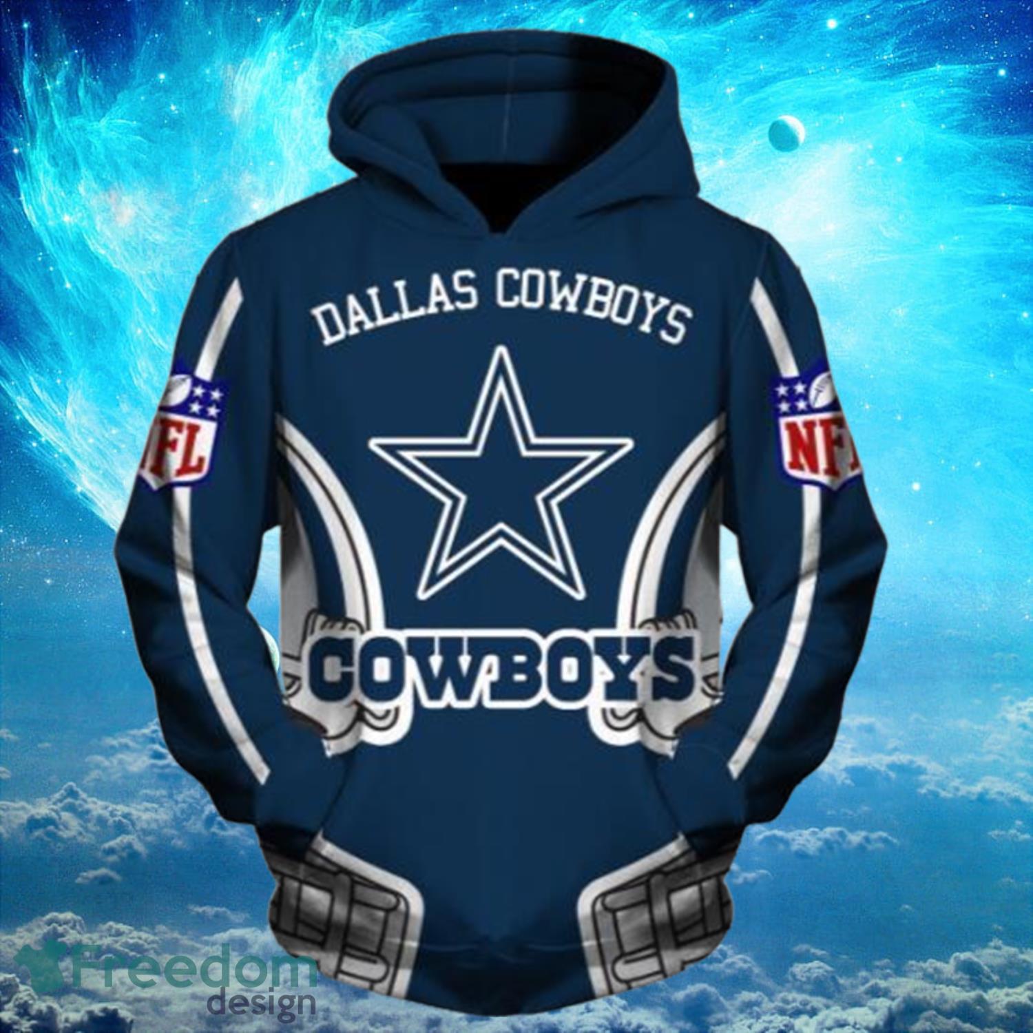 NFL Dallas Cowboys Big Logo Backside Hoodies Print Full Product Photo 2