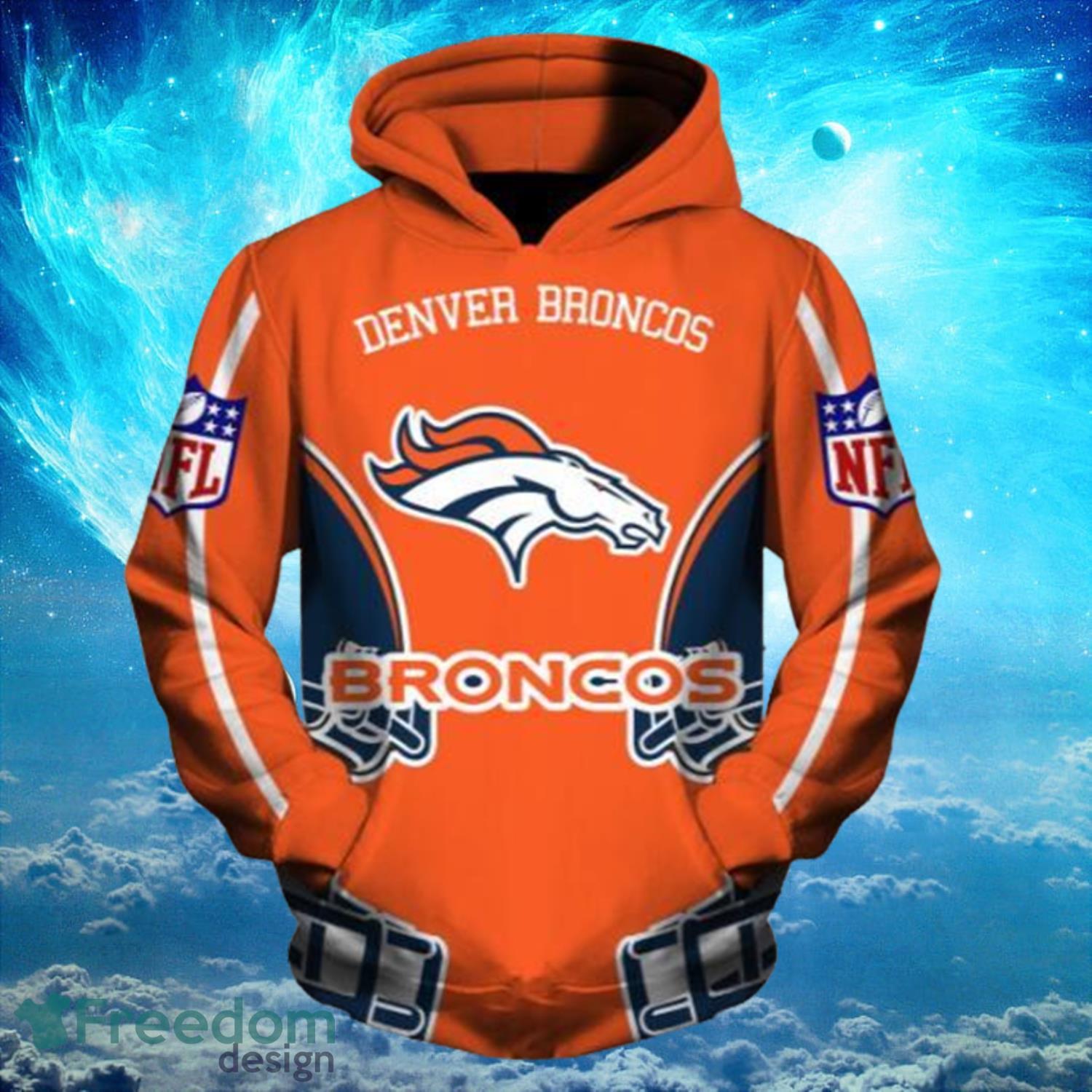 NFL Football Denver Broncos Custom With Zipper Jacket Pullover Hoodies Print Full Product Photo 2