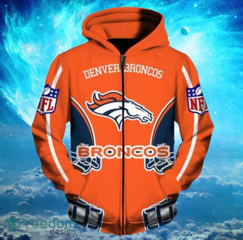 NFL Football Denver Broncos Custom With Zipper Jacket Pullover Hoodies Print Full Product Photo 1