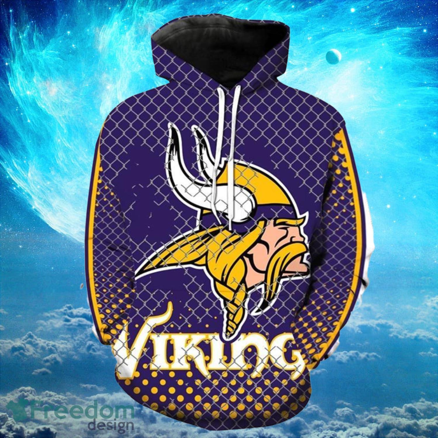 NFL Football Minnesota Vikings Big Logo Hoodies Print Full Product Photo 1