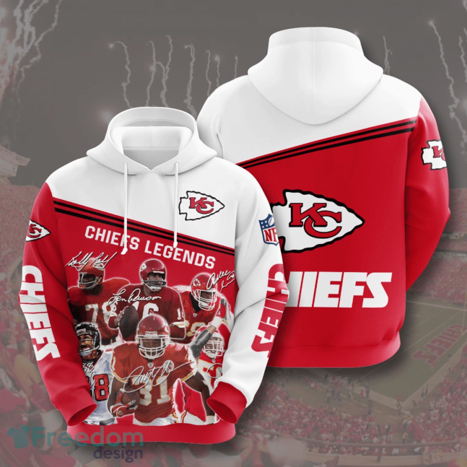 NFL Kansas City Chiefs Logo Flame Pattern 3D Hoodie Pullover Print Custom  Name - Freedomdesign