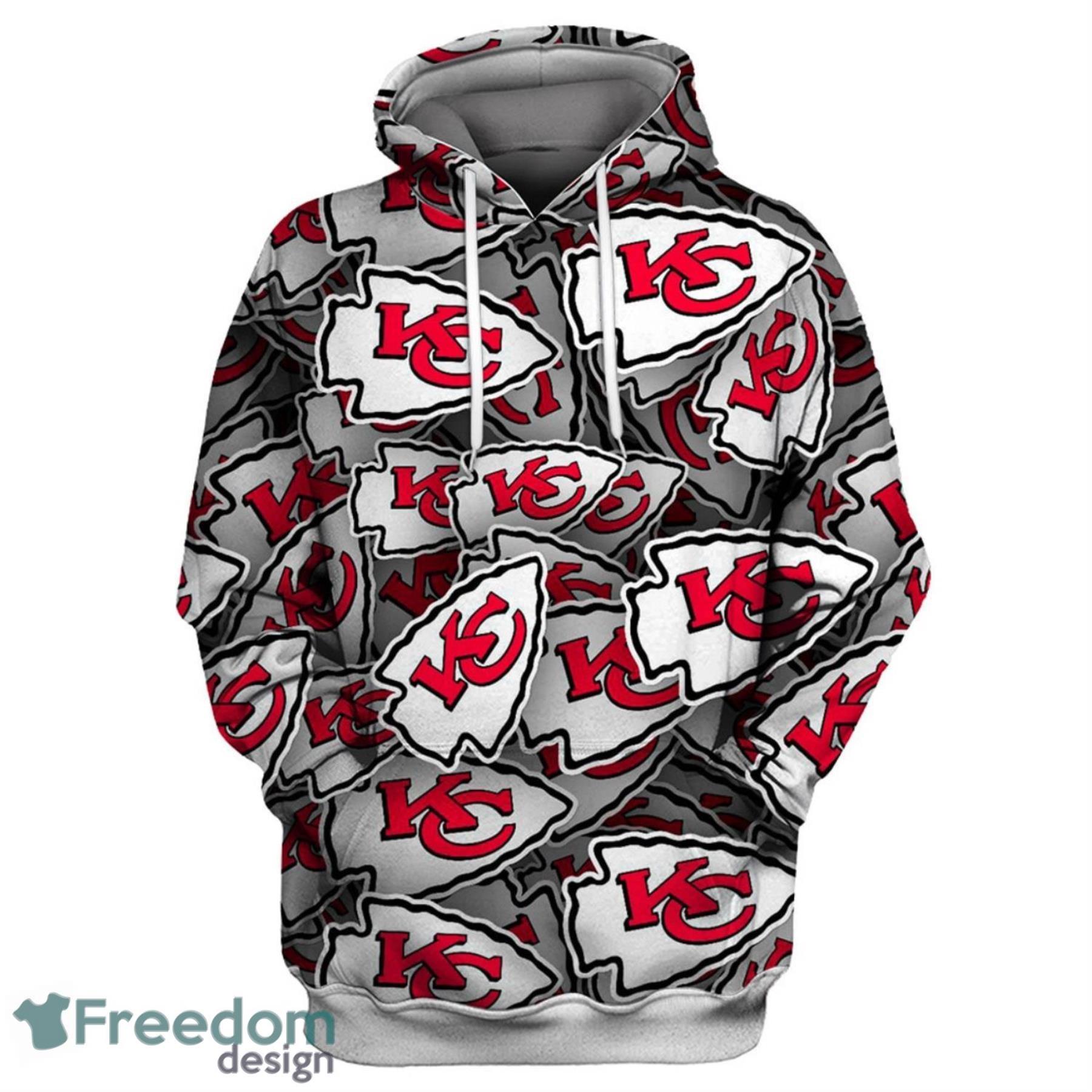 NFL Kansas City Chiefs Logo Flame Pattern 3D Hoodie Pullover Print Custom  Name - Freedomdesign