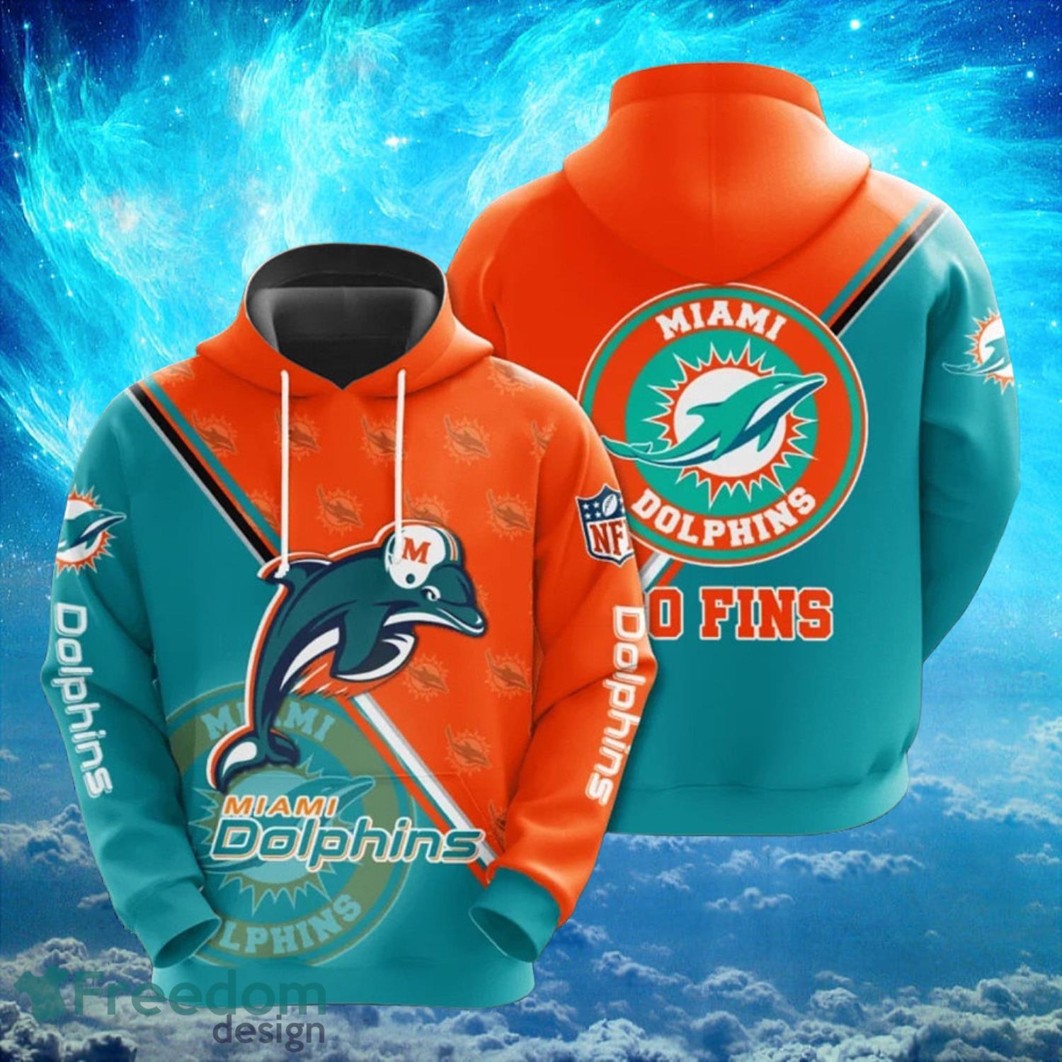 NFL Miami Dolphins Big Logo Backside Go Fins Hoodies Print Full -  Freedomdesign