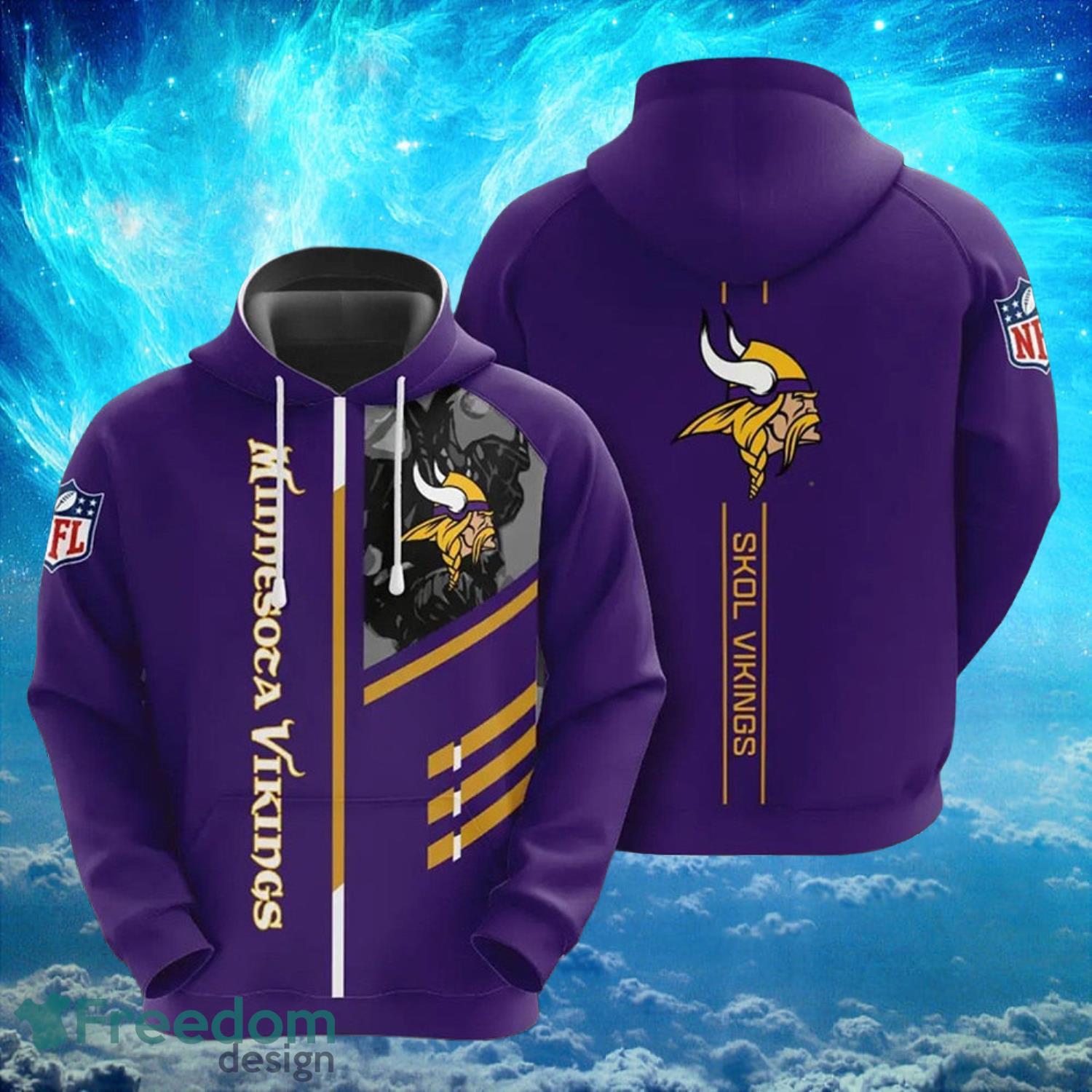 NFL Minnesota Vikings Skol Vikings Purple Hoodies Print Full Product Photo 1