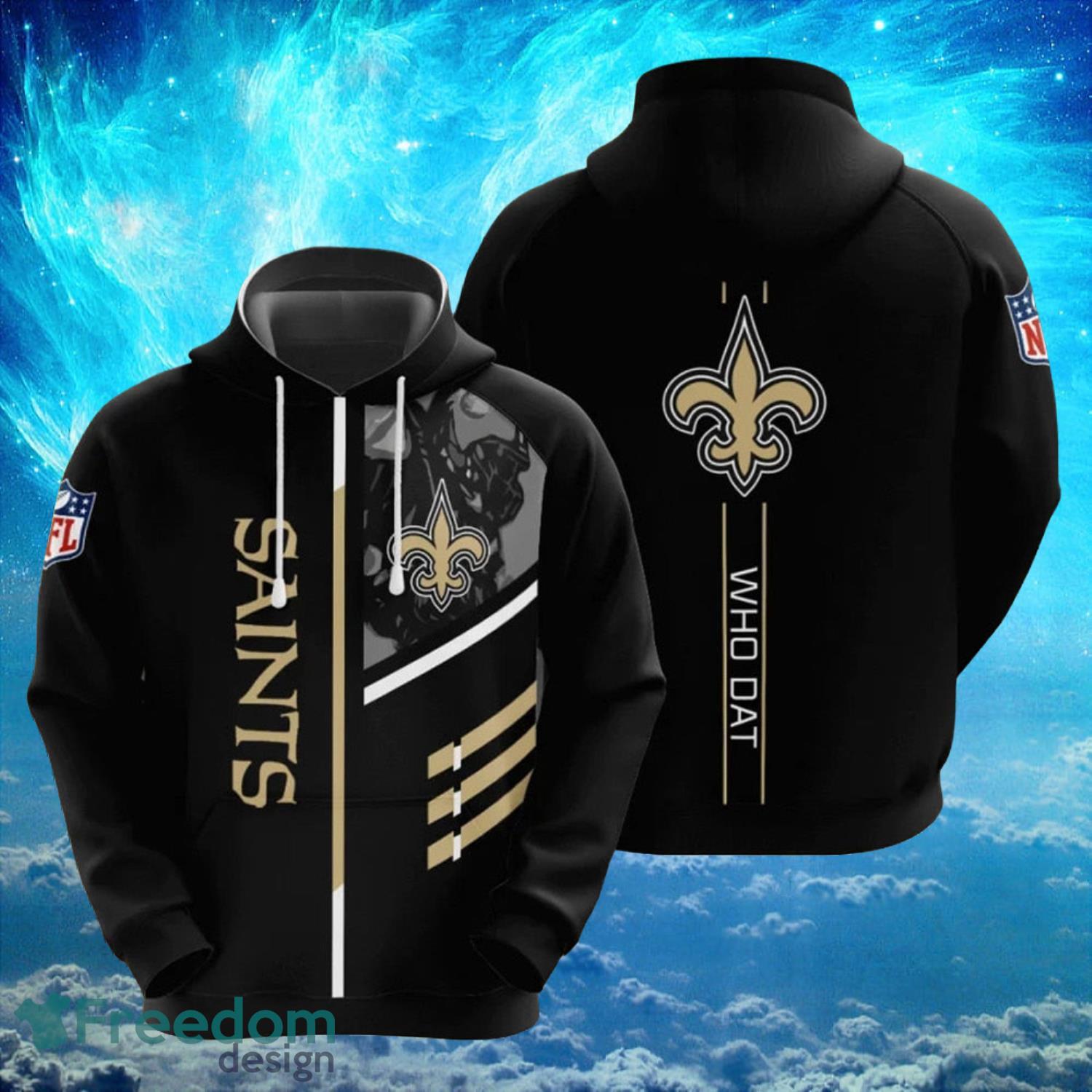 NFL New Orleans Saints Dark Type Hoodies Print Full Product Photo 1