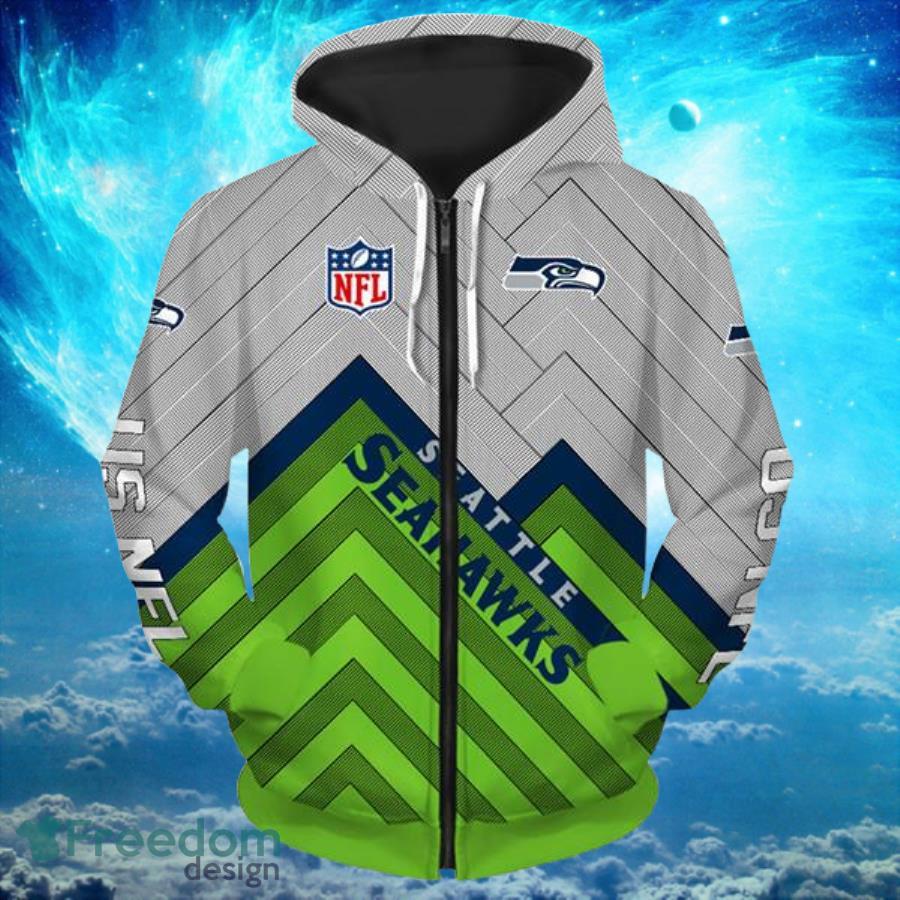 NFL Seattle Seahawks Zip Up Hoodie, Pullover Hoodies 3D Print Full Product Photo 2