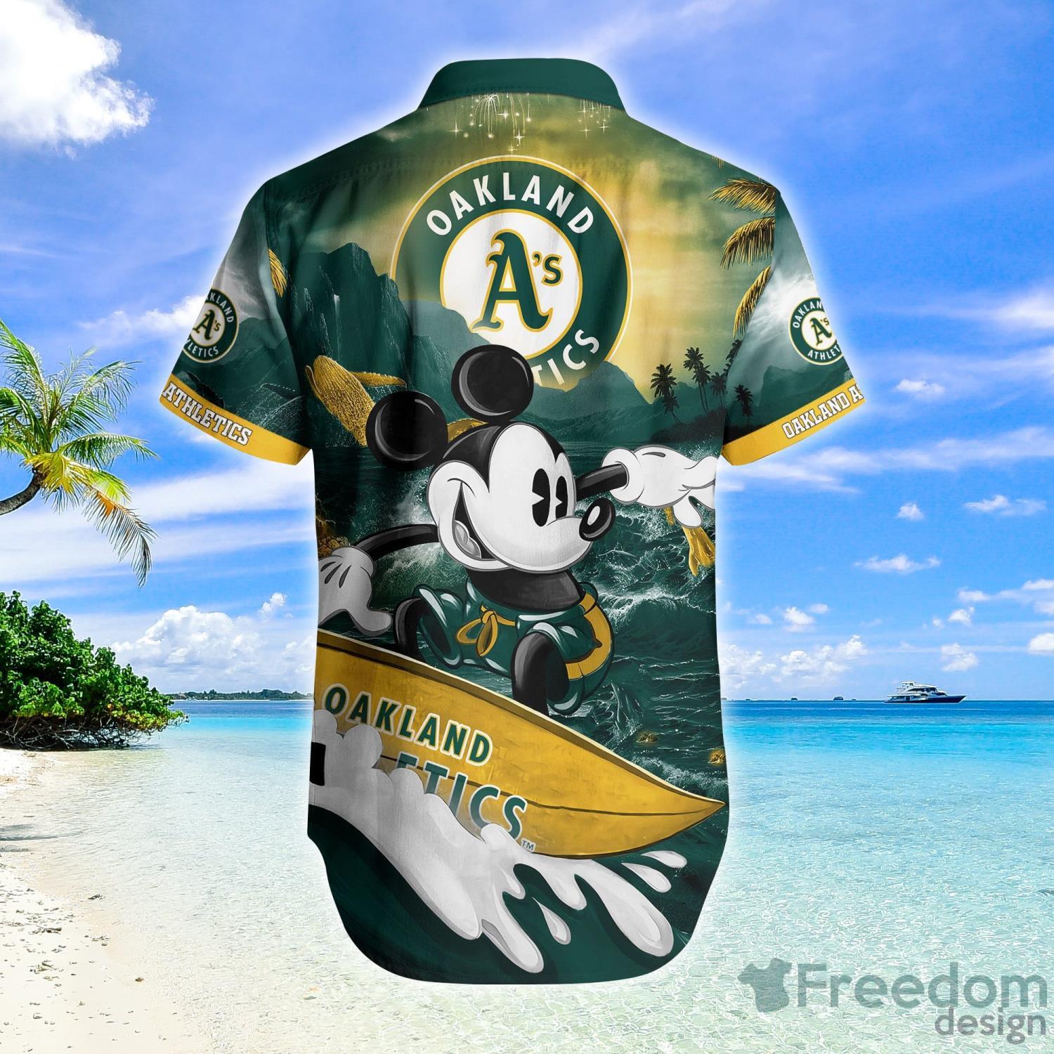 Oakland Athletics Mickey Surfing Lover MLB Hawaiian Shirt
