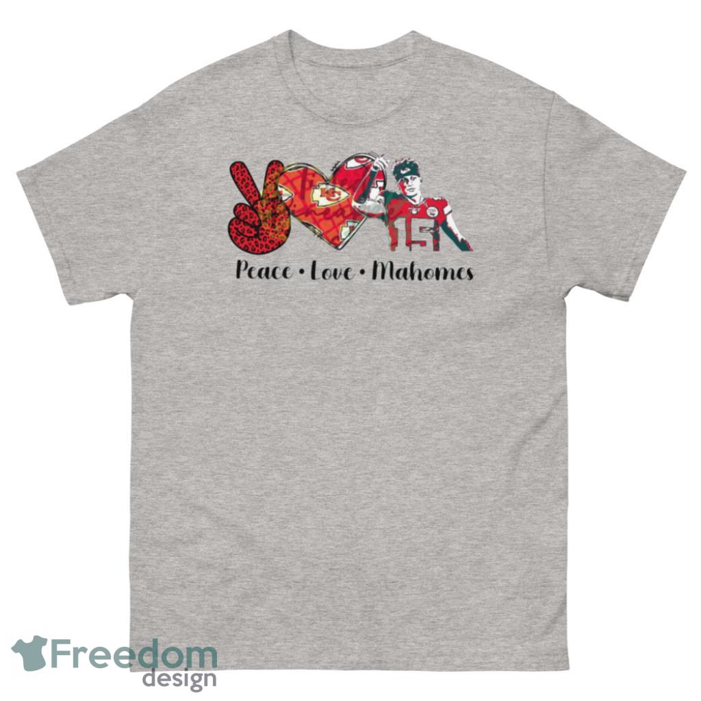 Peace Love Mahomes Kansas City Chiefs Super Bowl T-Shirt Product Photo 3 Peace Love Mahomes Kansas City Chiefs Super Bowl T-Shirt Product Photo 3