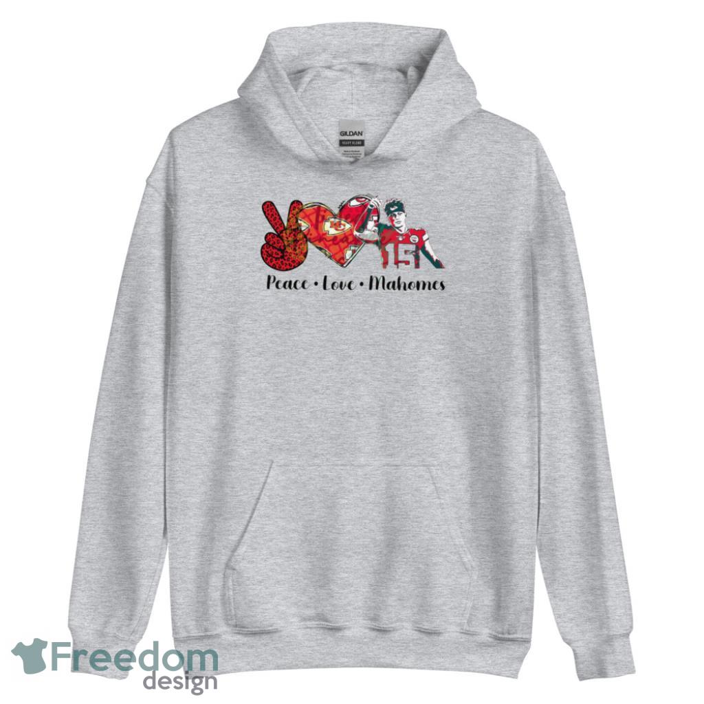 Peace Love Mahomes Kansas City Chiefs Super Bowl T Shirt image Peace Love Mahomes Kansas City Chiefs Super Bowl T-Shirt Product Photo 5