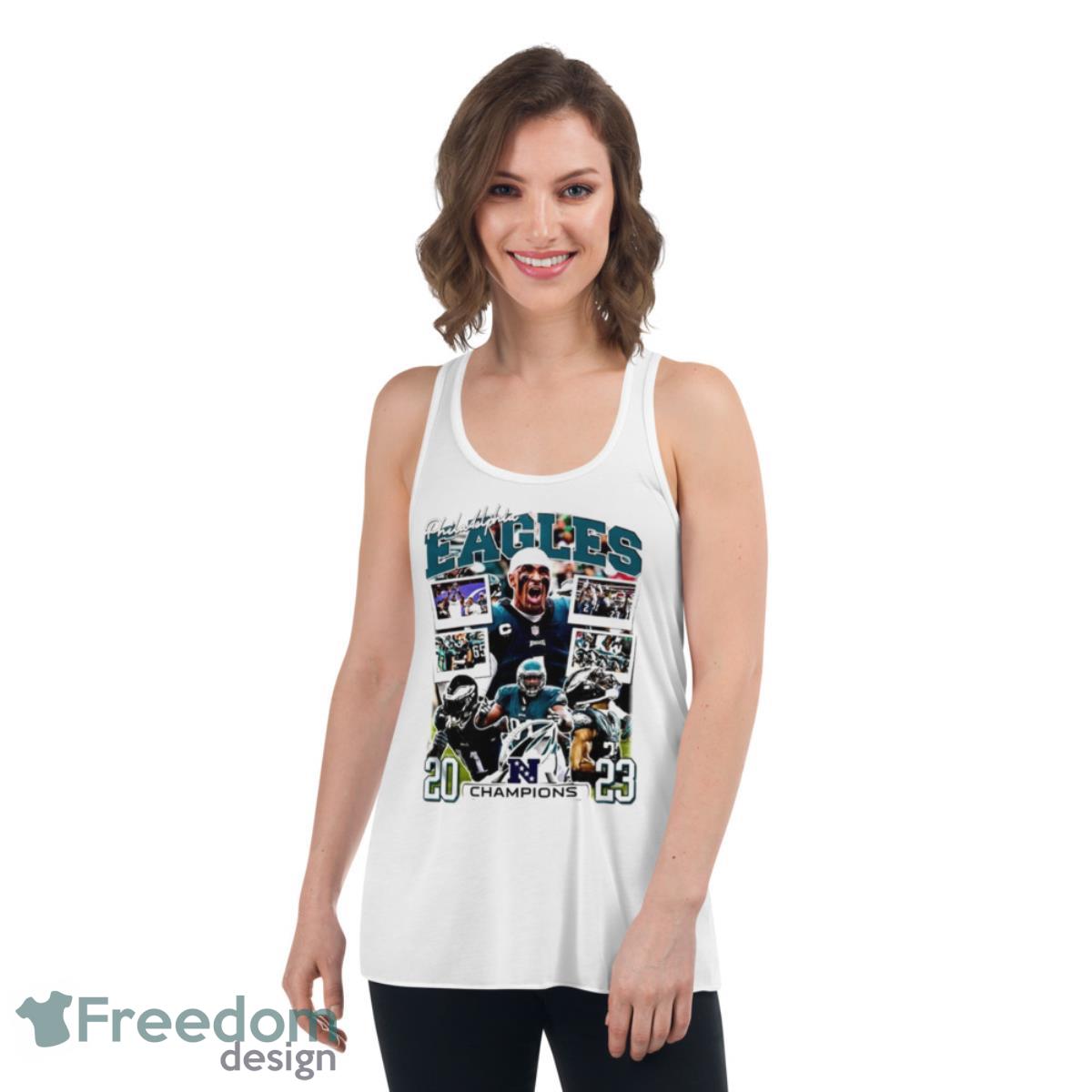 Philadelphia Eagles 2023 NFC Champions Shirt - Womens Flowy Racerback Tank Philadelphia Eagles 2023 NFC Champions Shirt - Womens Flowy Racerback Tank