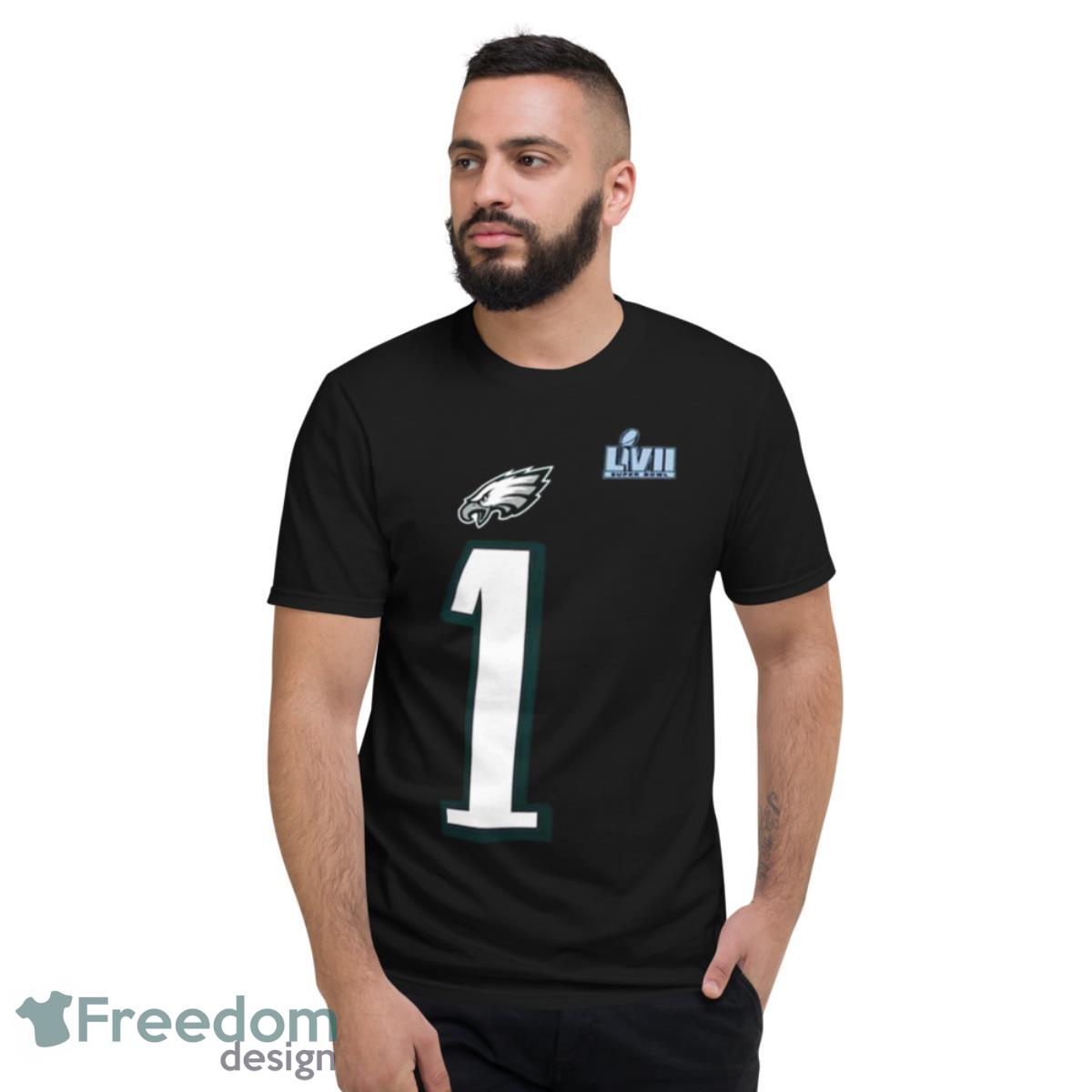 Philadelphia Eagles Jalen Hurts Nike Black Super Bowl LVII 2023 Shirt - Short Sleeve T-Shirt