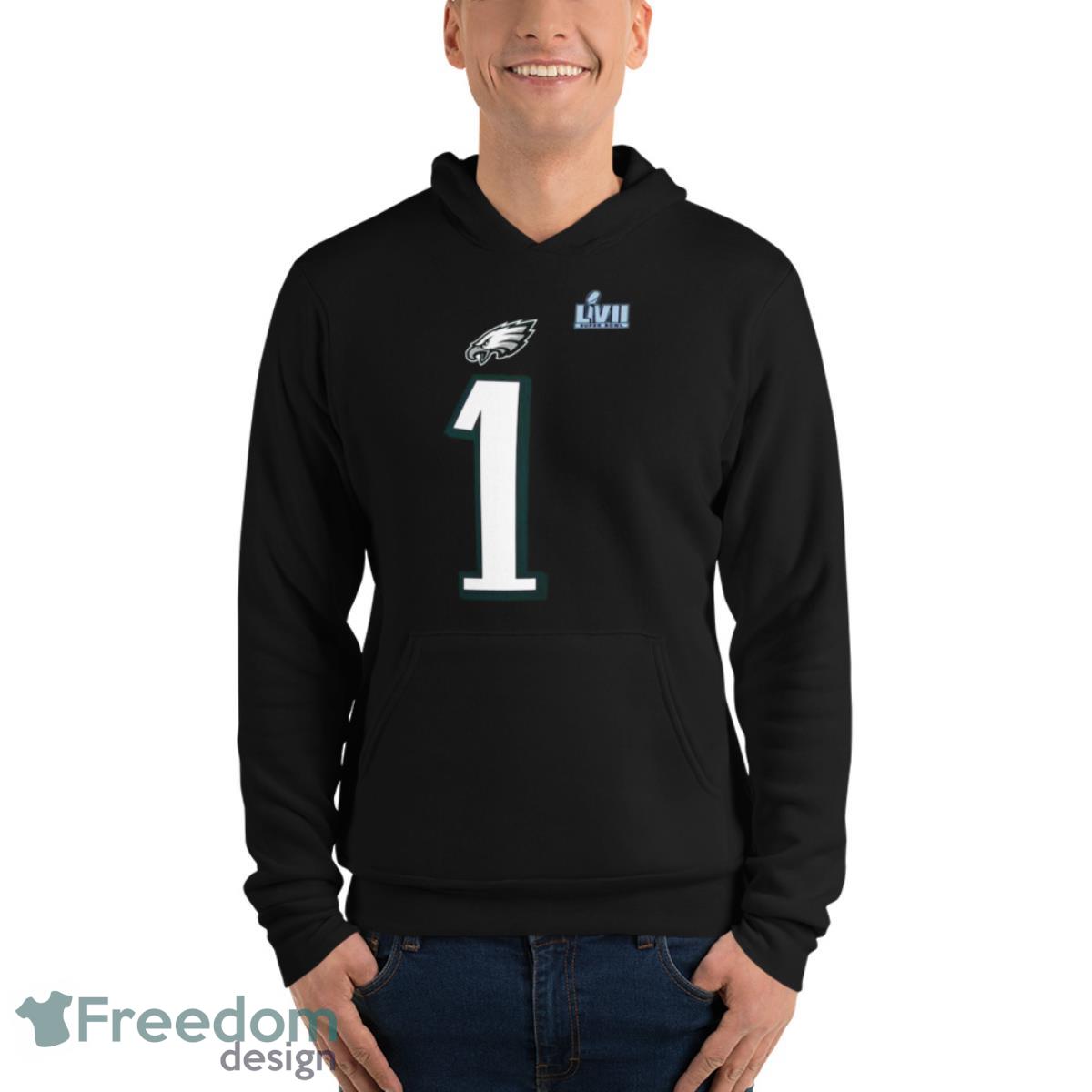 Philadelphia Eagles Jalen Hurts Nike Black Super Bowl LVII 2023 Shirt - Unisex Fleece Pullover Hoodie Philadelphia Eagles Jalen Hurts Nike Black Super Bowl LVII 2023 Shirt - Unisex Fleece Pullover Hoodie