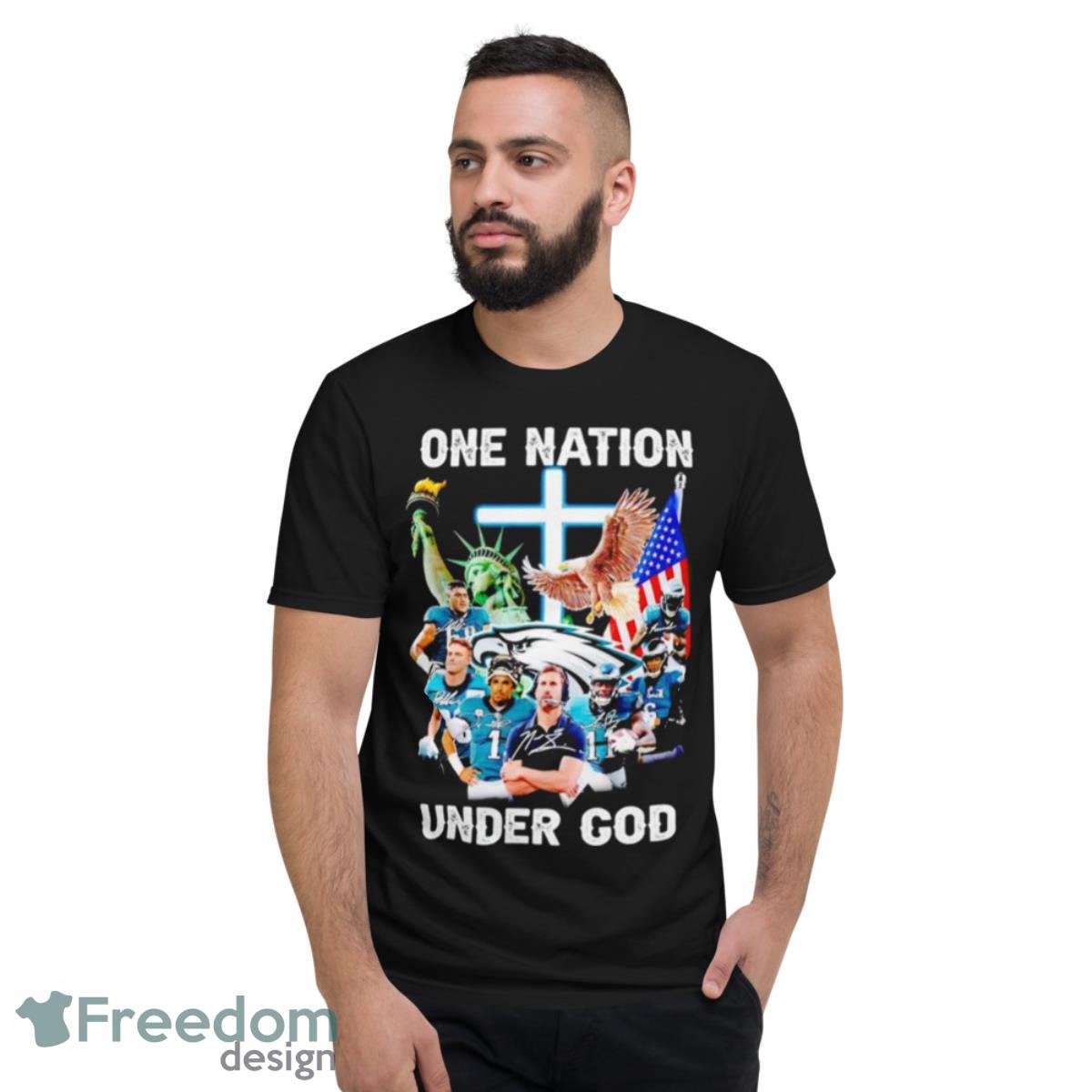 Philadelphia Eagles One Nation Under God Signatures Shirt - Short Sleeve T-Shirt