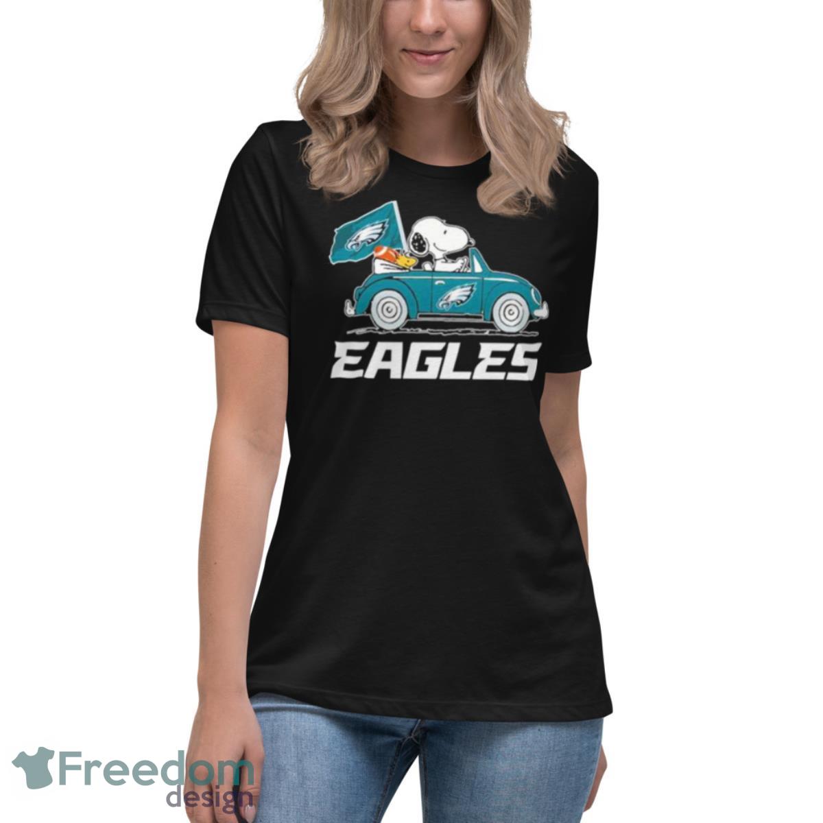 Philadelphia Eagles Super Bowl Lvii 2023 Snoopy And Woodstock Driving Car  Shirt - Freedomdesign