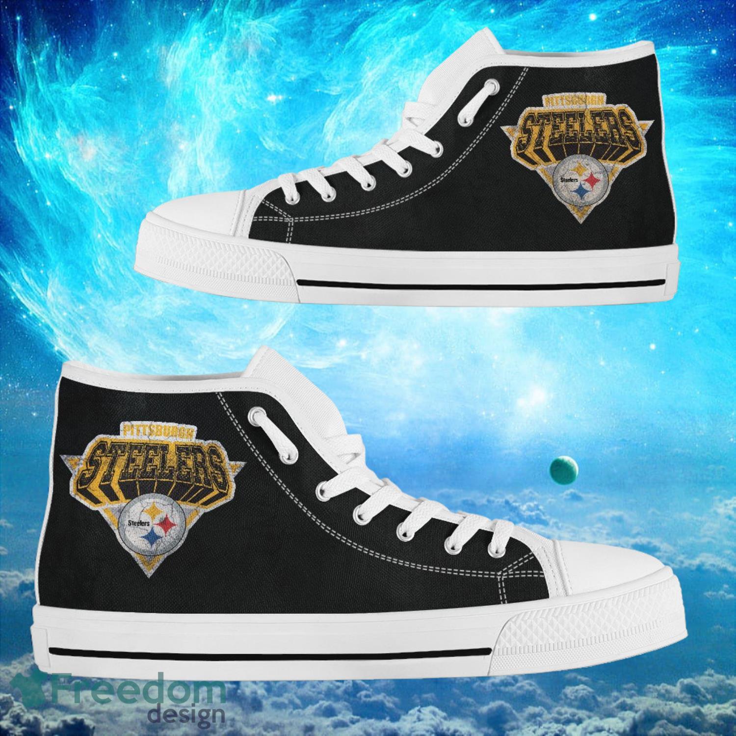 Pittsburgh Steelers Custom Simple Logo High Top Shoes Product Photo 2