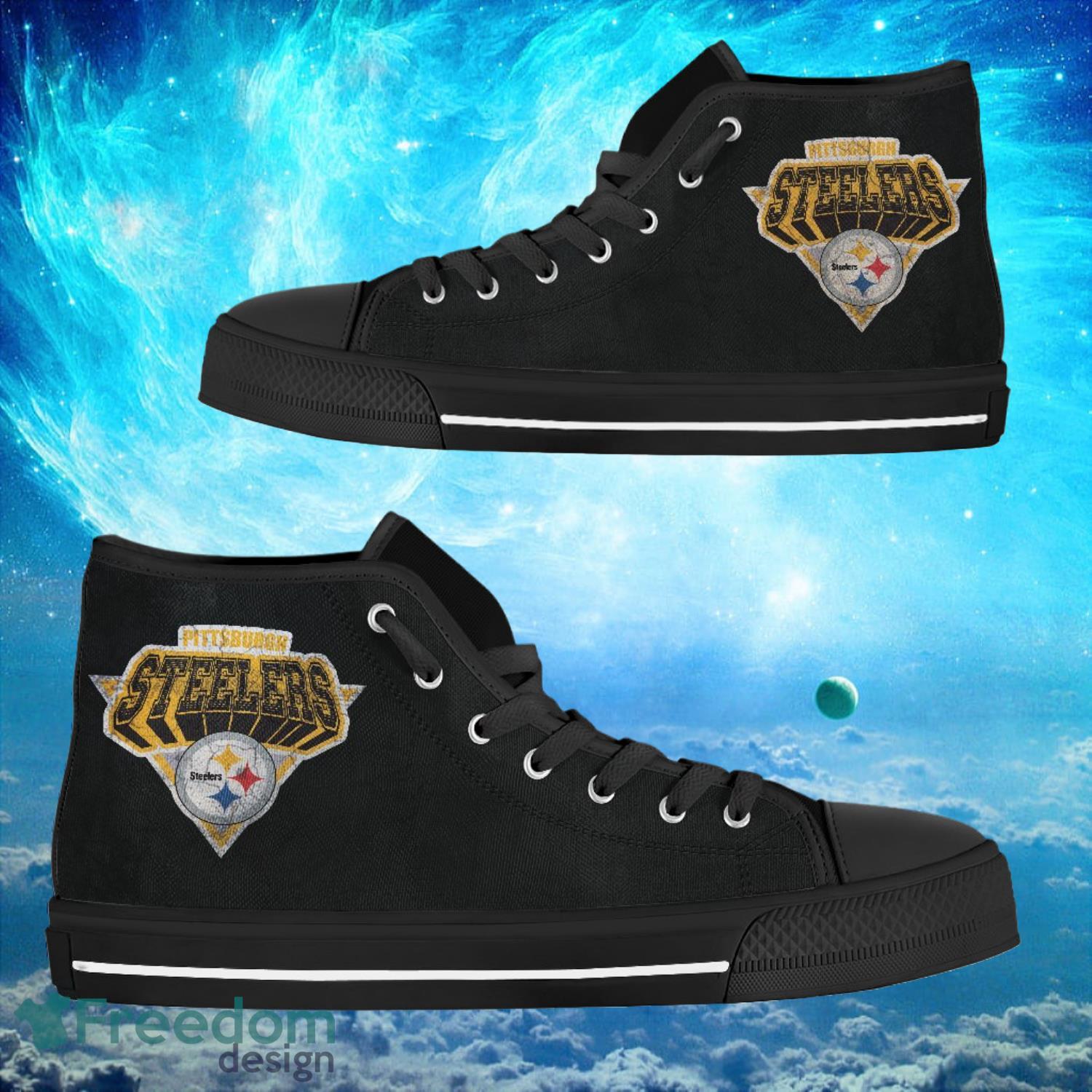 Pittsburgh Steelers Custom Simple Logo High Top Shoes Product Photo 1