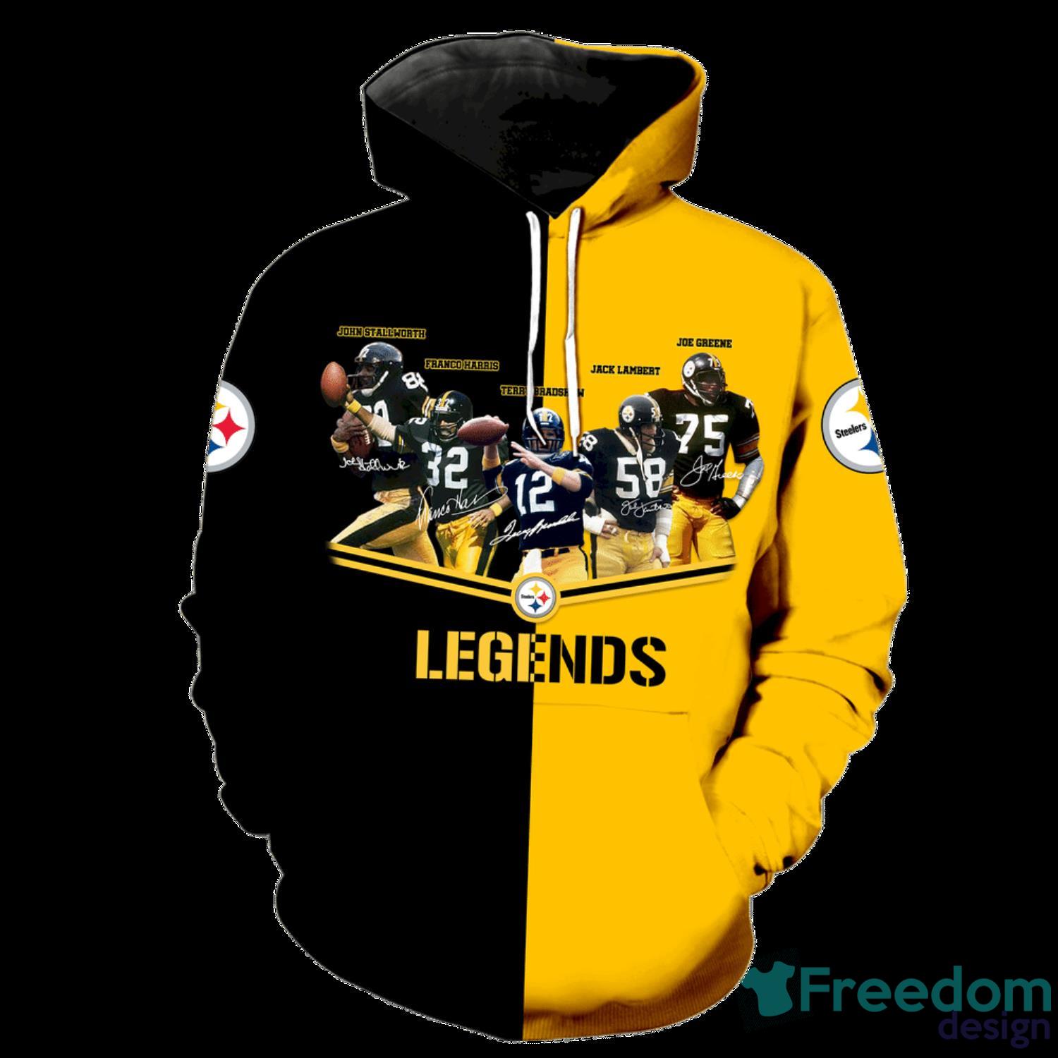 Pittsburgh Steelers Legends Over Print Hoodie Zipper Men Women -  Freedomdesign