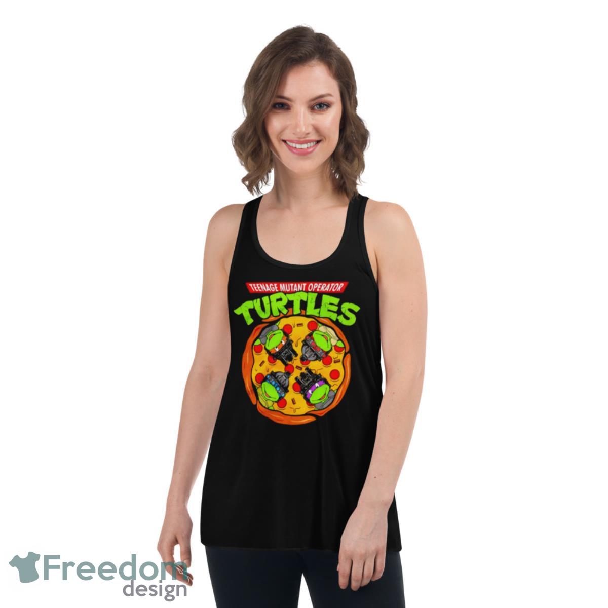 Pizza Teenage Mutant Operator Turtles Shirt - Womens Flowy Racerback Tank Pizza Teenage Mutant Operator Turtles Shirt - Womens Flowy Racerback Tank