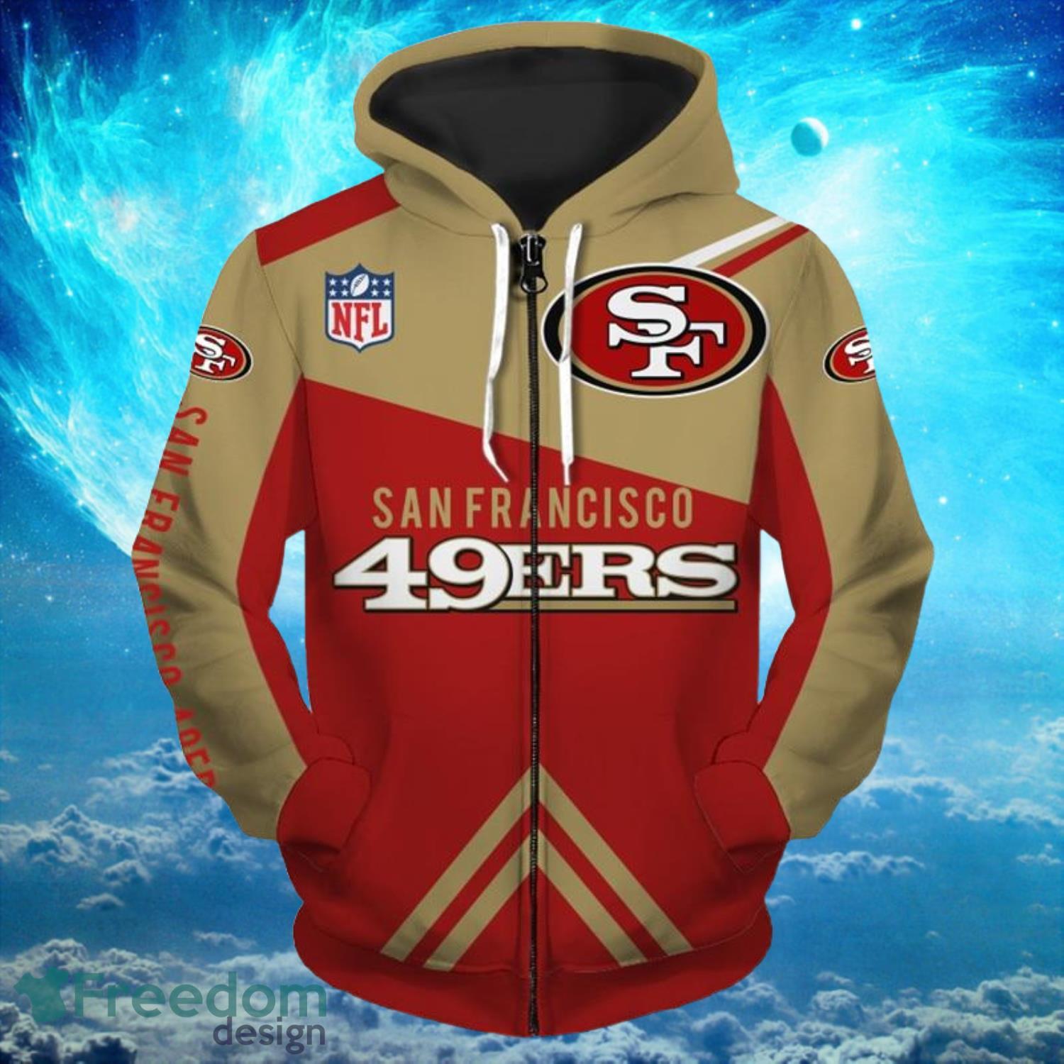 San Francisco 49ers Snowman Hoodie Zip Hoodie Red Print Holiday Gift For  Fans Christmas - Freedomdesign