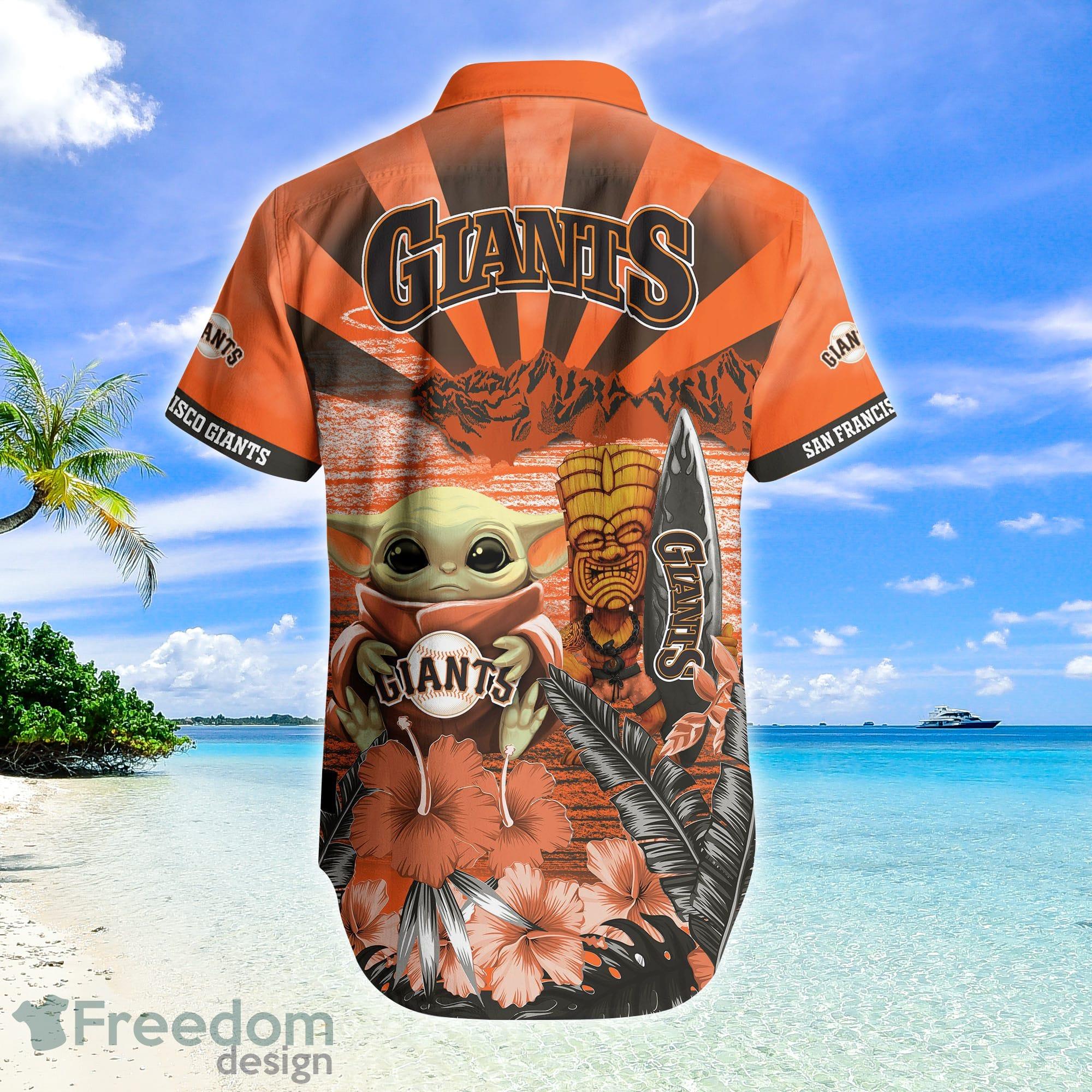 San Francisco Giants MLB Baby Yoda Tiki Flower Hawaiian Shirt image San Francisco Giants MLB Baby Yoda Tiki Flower Hawaiian Shirt Product Photo 3
