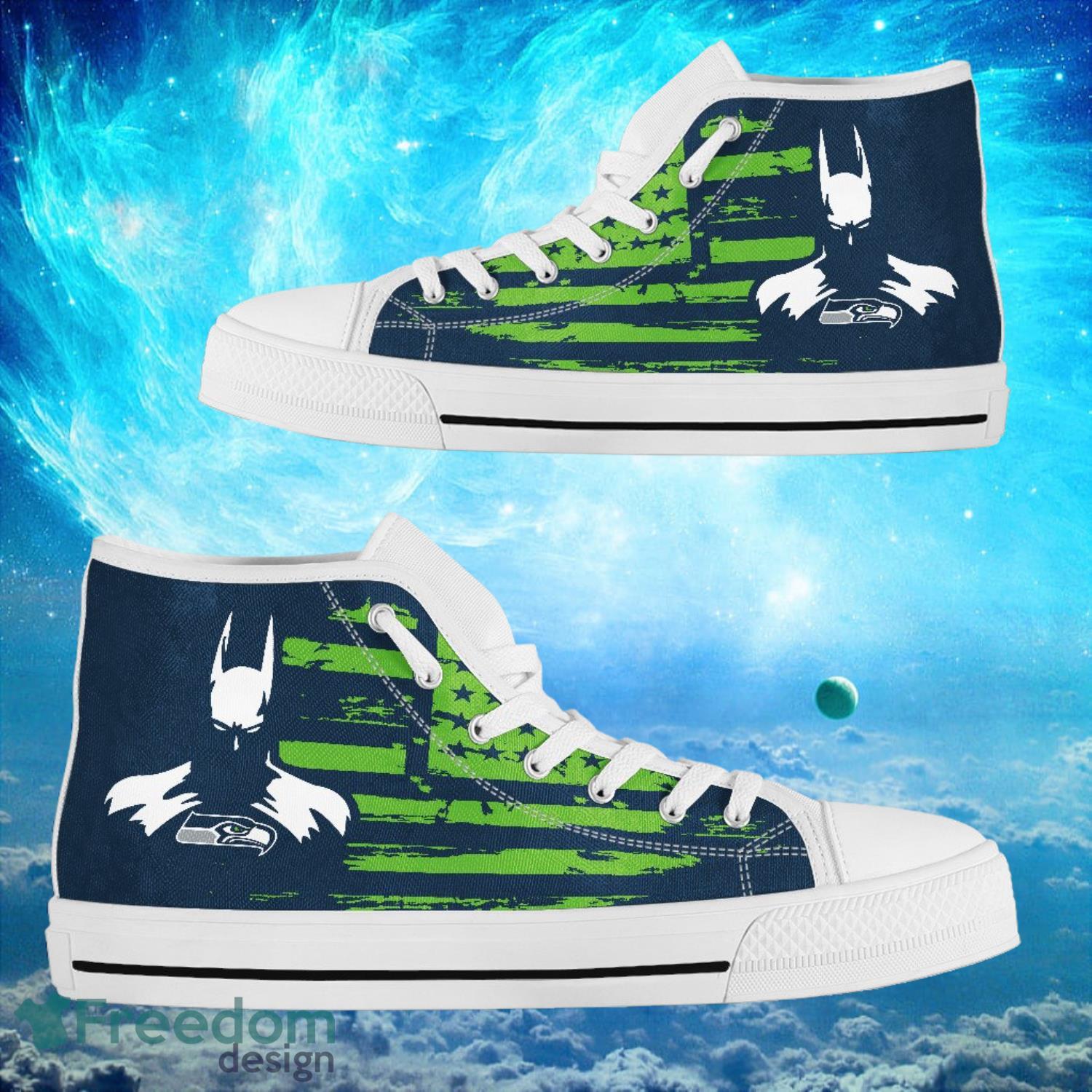 Seattle Seahawks Custom Batman Style High Top Shoes Product Photo 2