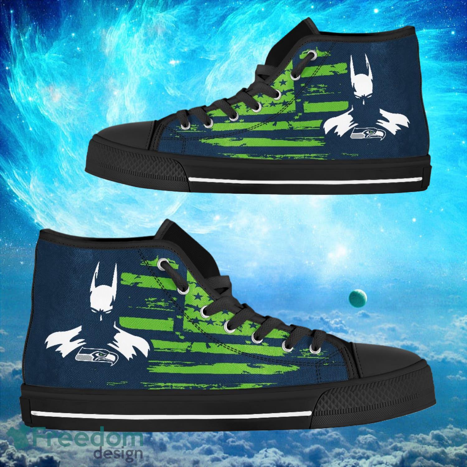 Seattle Seahawks Custom Batman Style High Top Shoes Product Photo 1