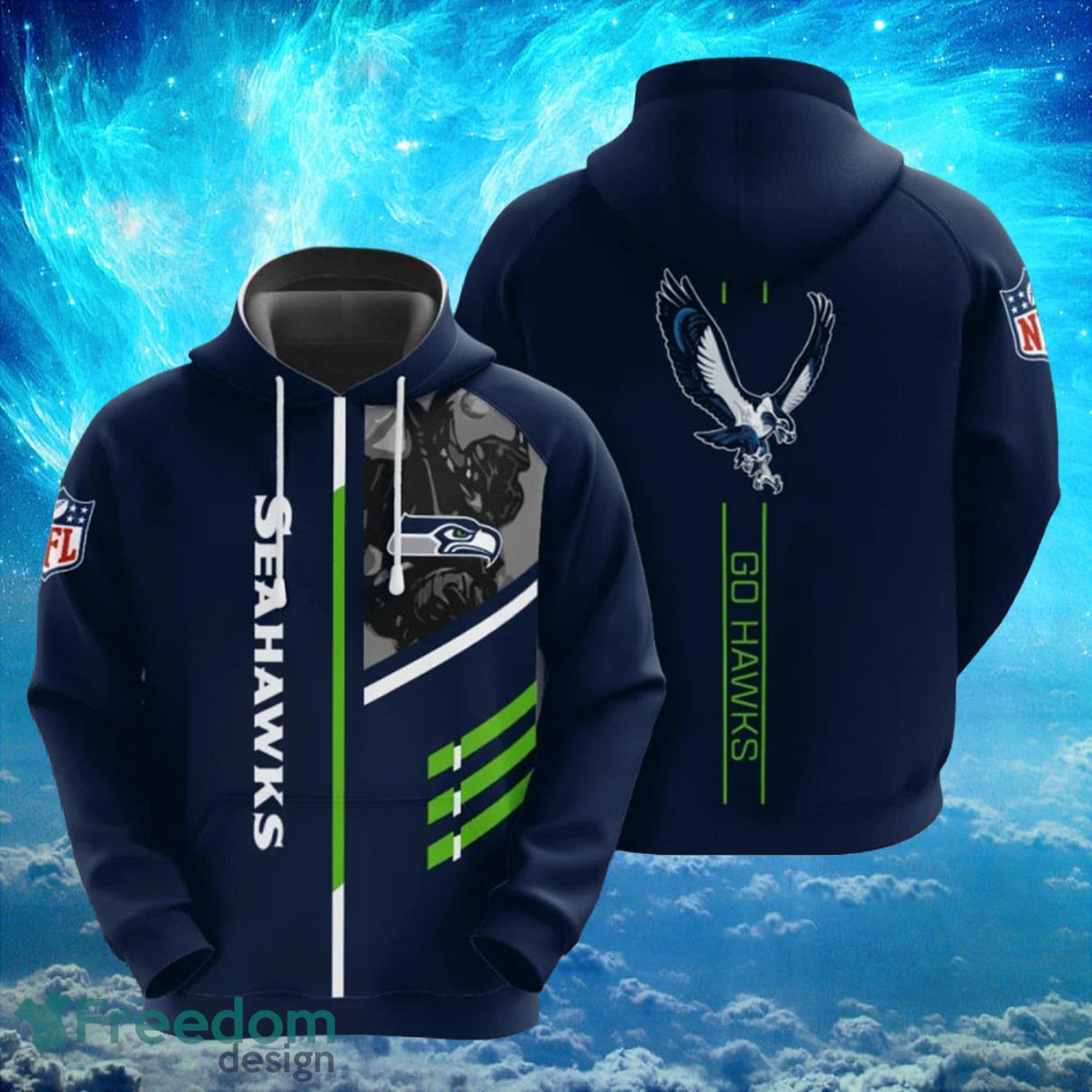 Seattle Seahawks Dark TypeHoodies Print Full Product Photo 1