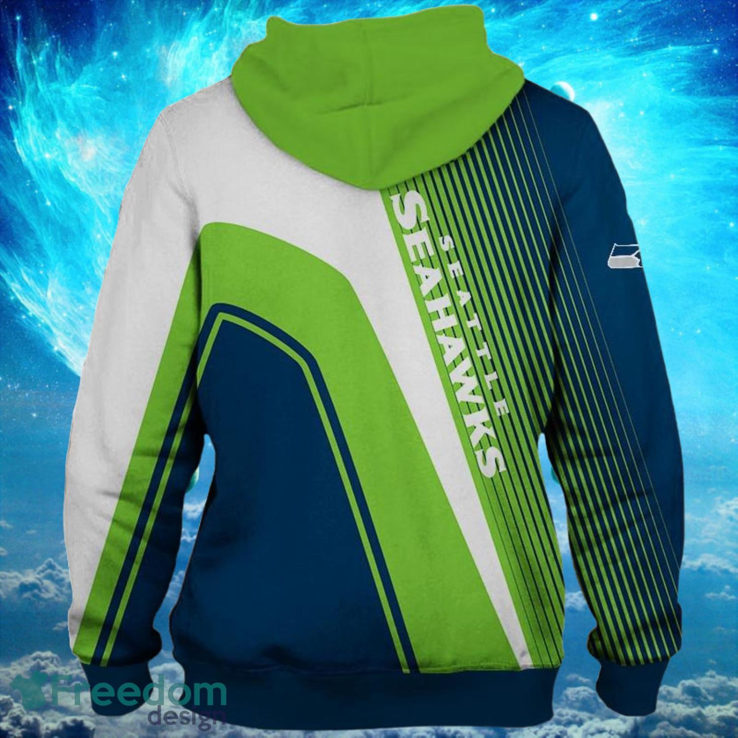 Seattle Seahawks Football Team Light Type Hoodies Print Full Product Photo 2