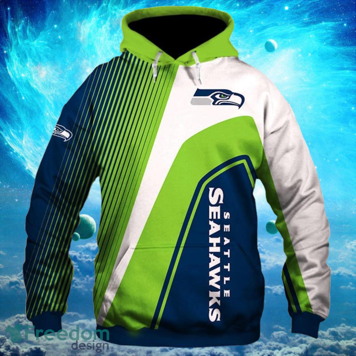 Seattle Seahawks Football Team Light Type Hoodies Print Full Product Photo 1