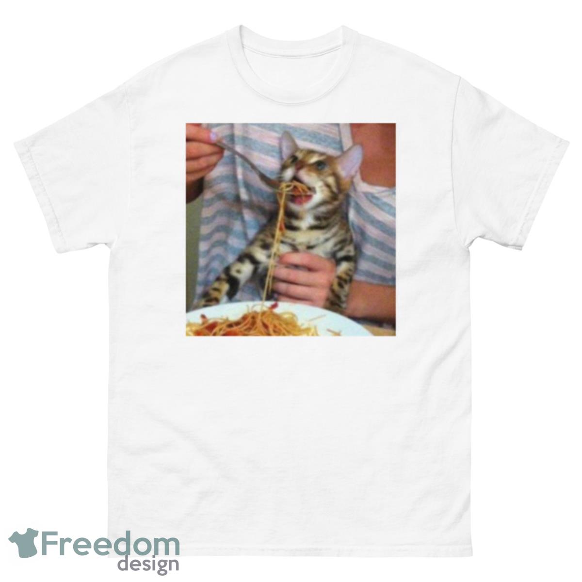 Spaghetti Cat Meme Cat Eating Spaghetti Shirt - 500 Men’s Classic Tee Gildan