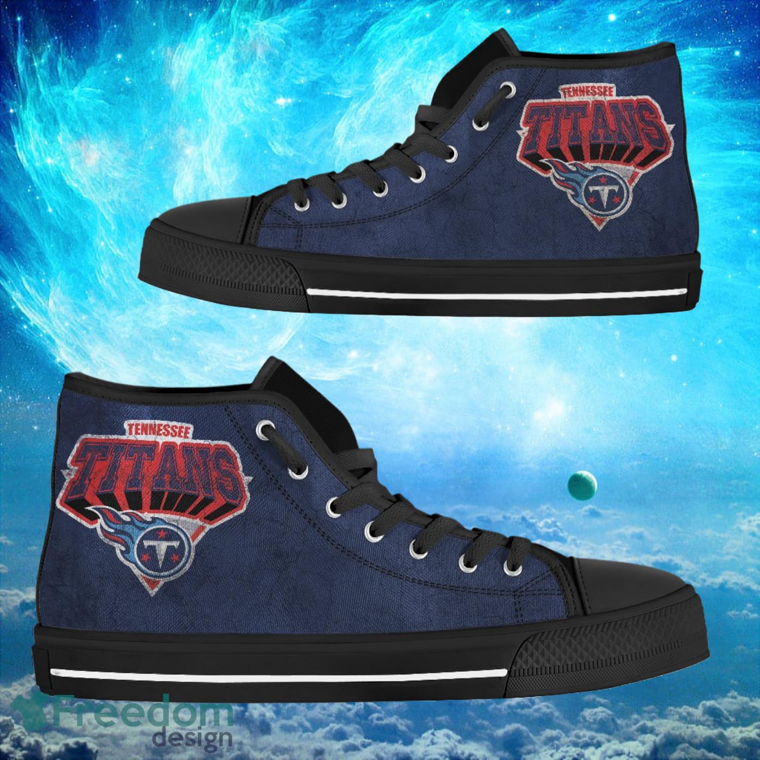 Tennessee Titans Custom Simple Logo High Top Shoes Product Photo 1