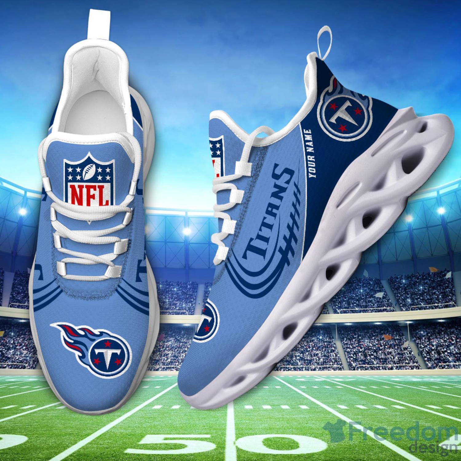 Tennessee Titans Sport Sneakers NFL Max Soul Shoes - Banantees