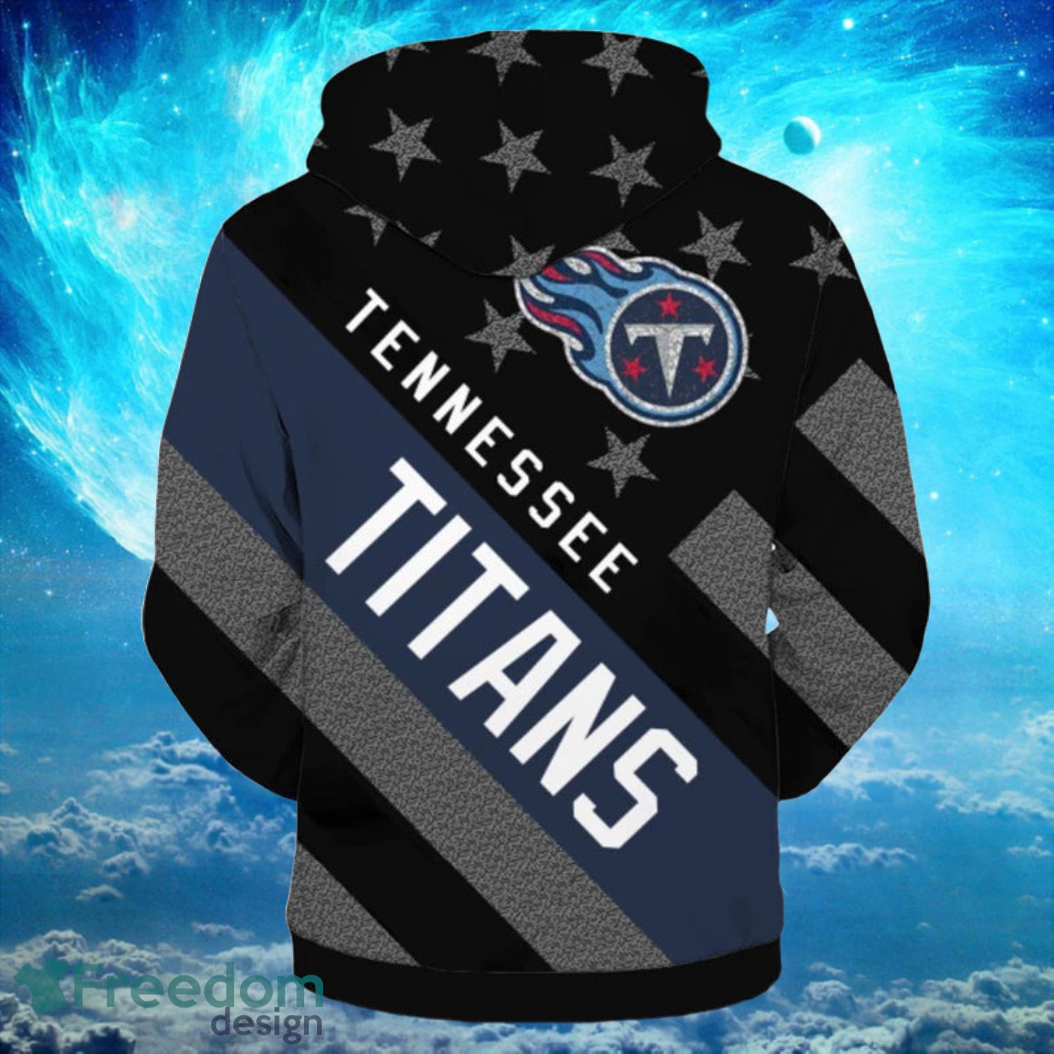 Tennessee Titans Zipper Striped Banner Dark Type Hoodies Print Full Product Photo 2