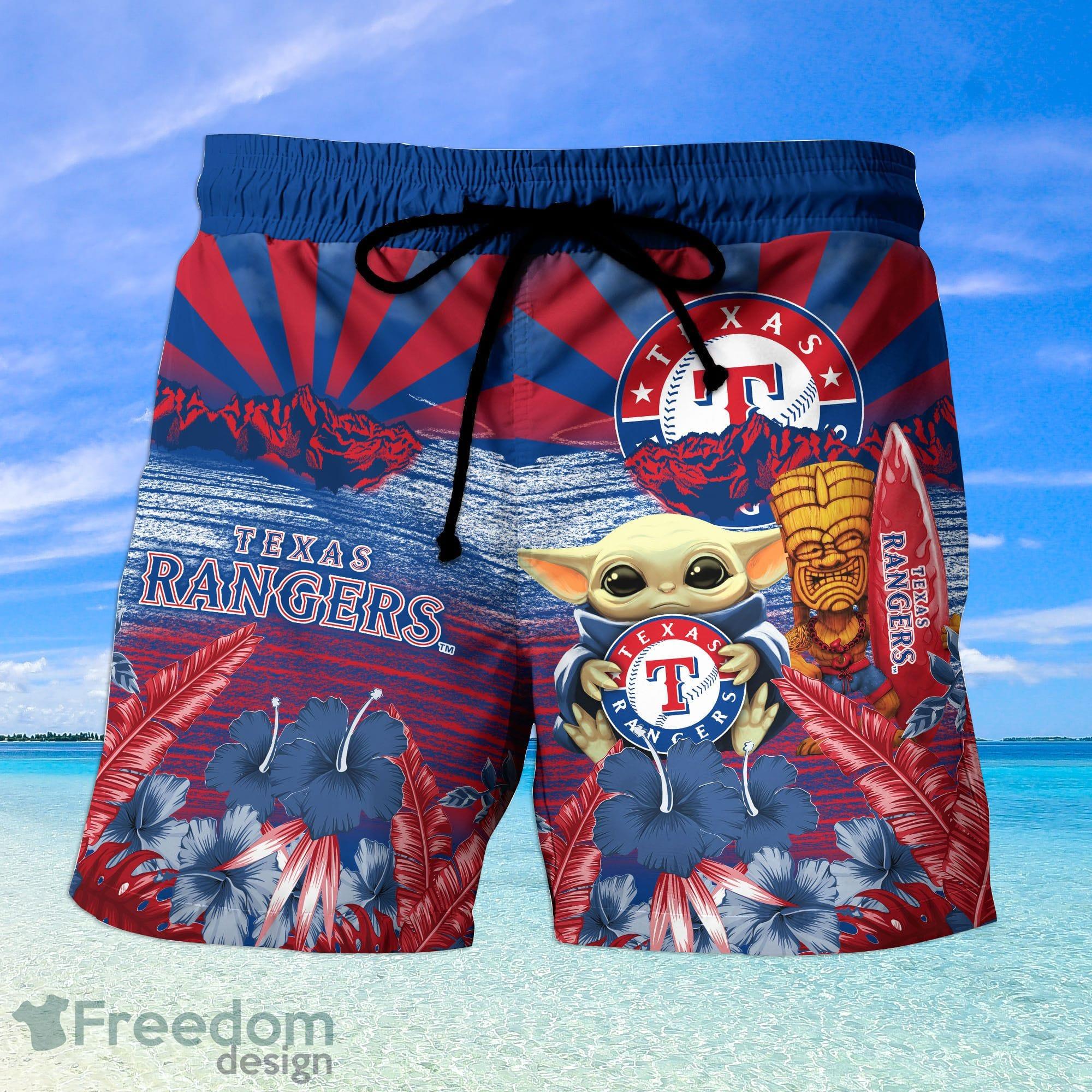 Texas Rangers Hawaiian Retro Logo MLB Summer Beach Men And Women Gift For  Fans - Banantees