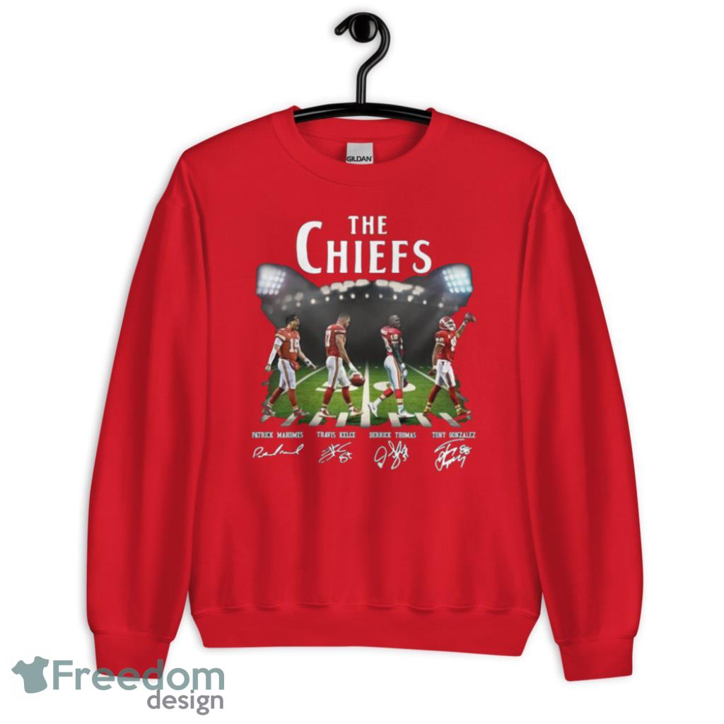 The Chiefs Abbey Road Patrick Mahomes Travis Kelce Walking Signatures Shirt Product Photo 2 The Chiefs Abbey Road Patrick Mahomes Travis Kelce Walking Signatures Shirt Product Photo 2