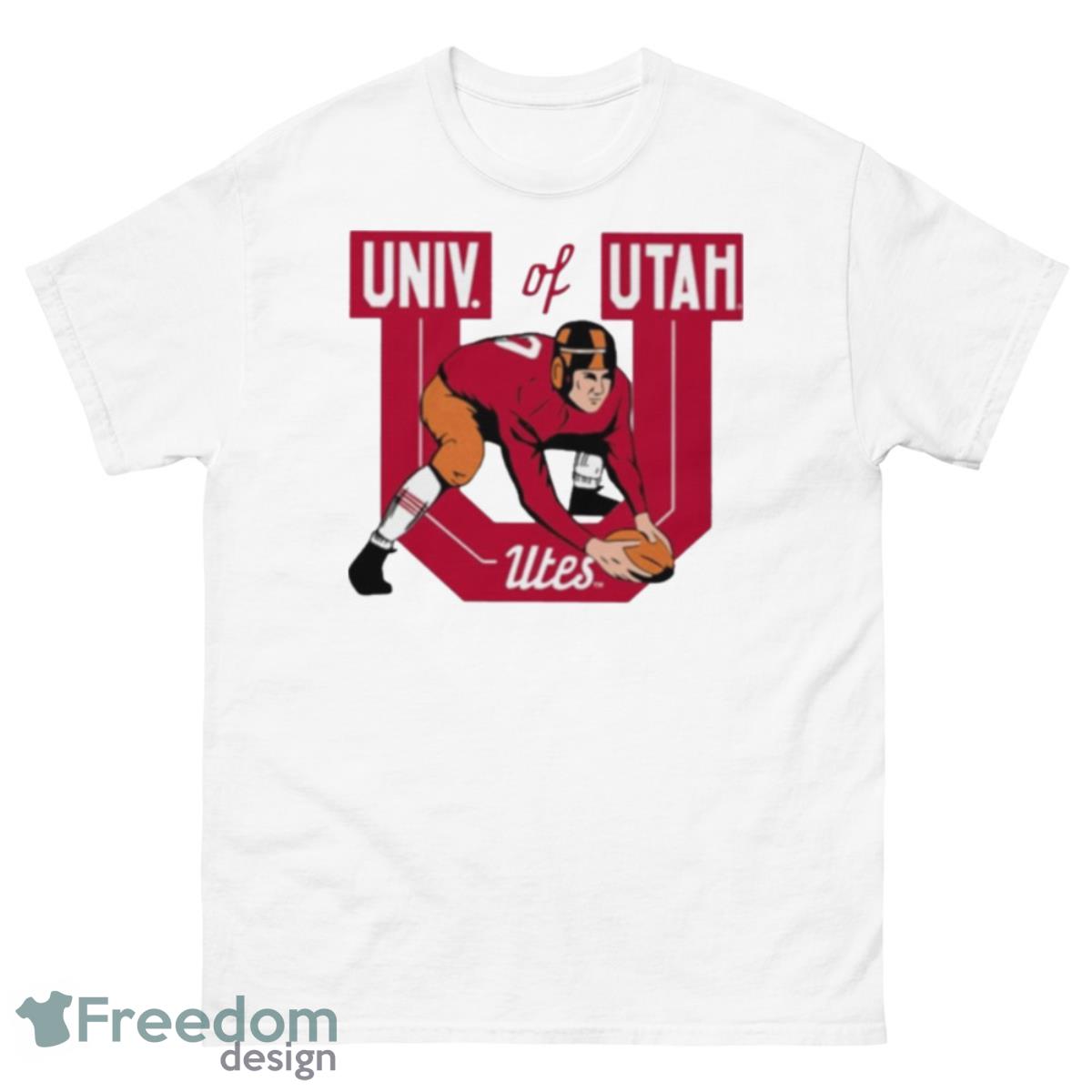 Utah Vintage Football Logo Ringer Shirt - 500 Men’s Classic Tee Gildan