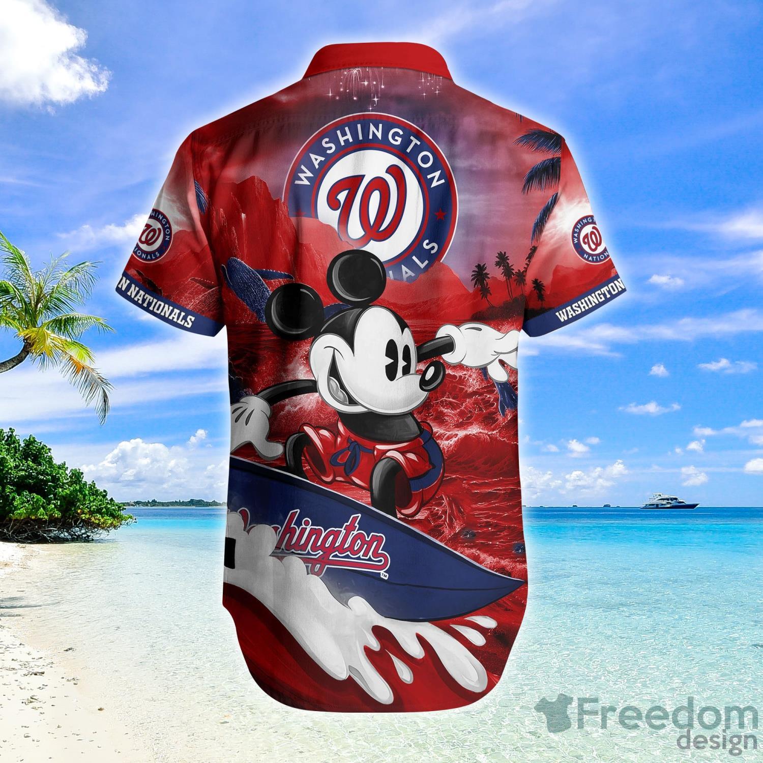 Washington Nationals Mickey Surfing Lover MLB Hawaiian Shirt
