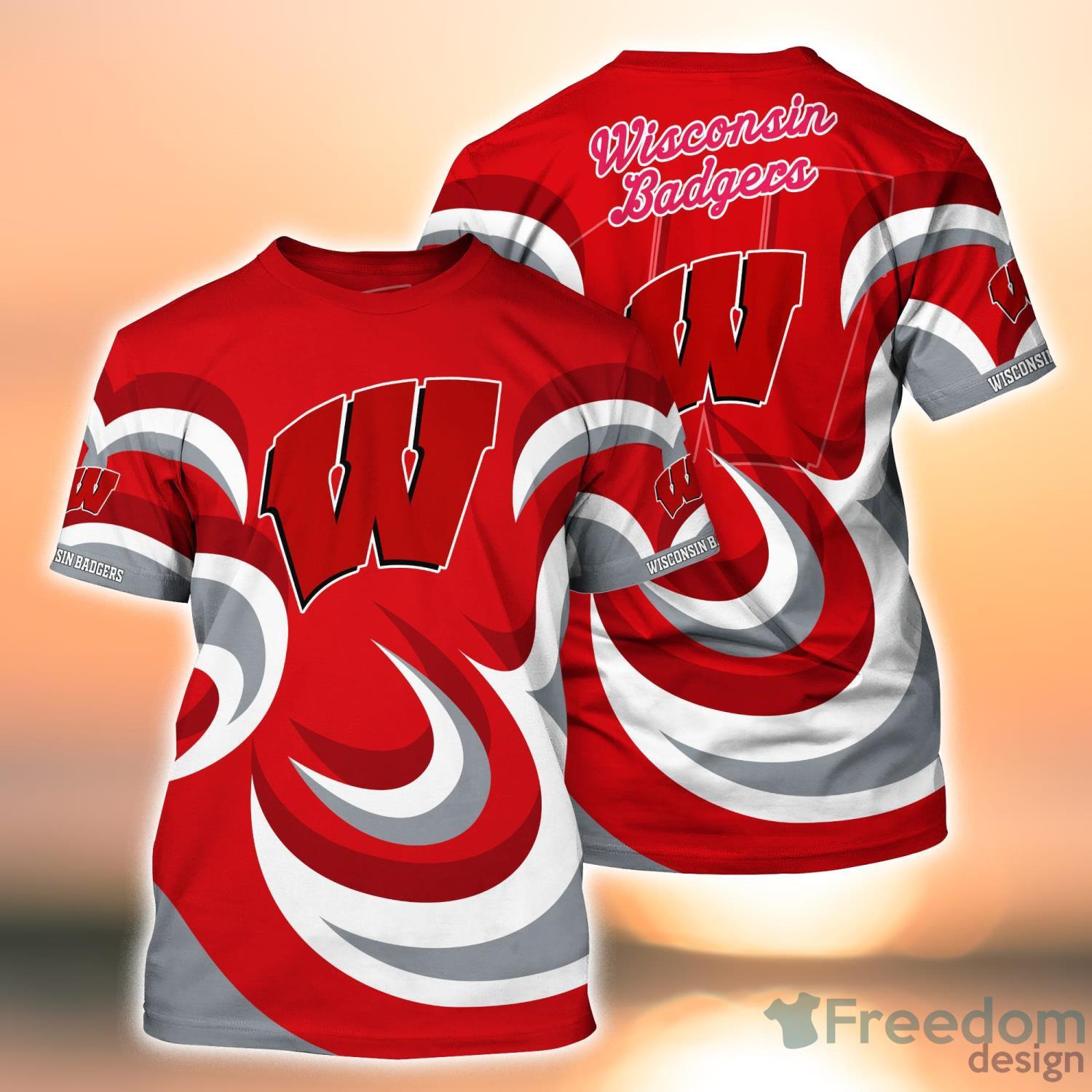 Wisconsin Badgers NCAA 3D All Over Printed Shirt For Sport Fans Product Photo 2