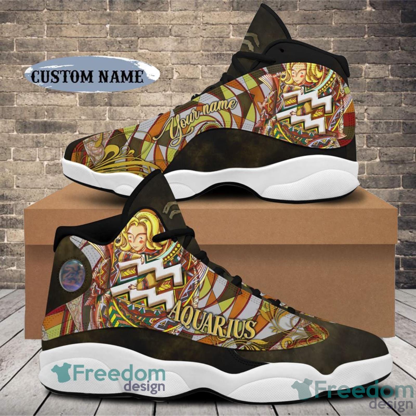 Aquarius February Birthday Gift Air Jordan 13 Shoes Custom Name - Air Jordan 13 Sneakers Sport V03 February Birthday  February Shoes Personalized