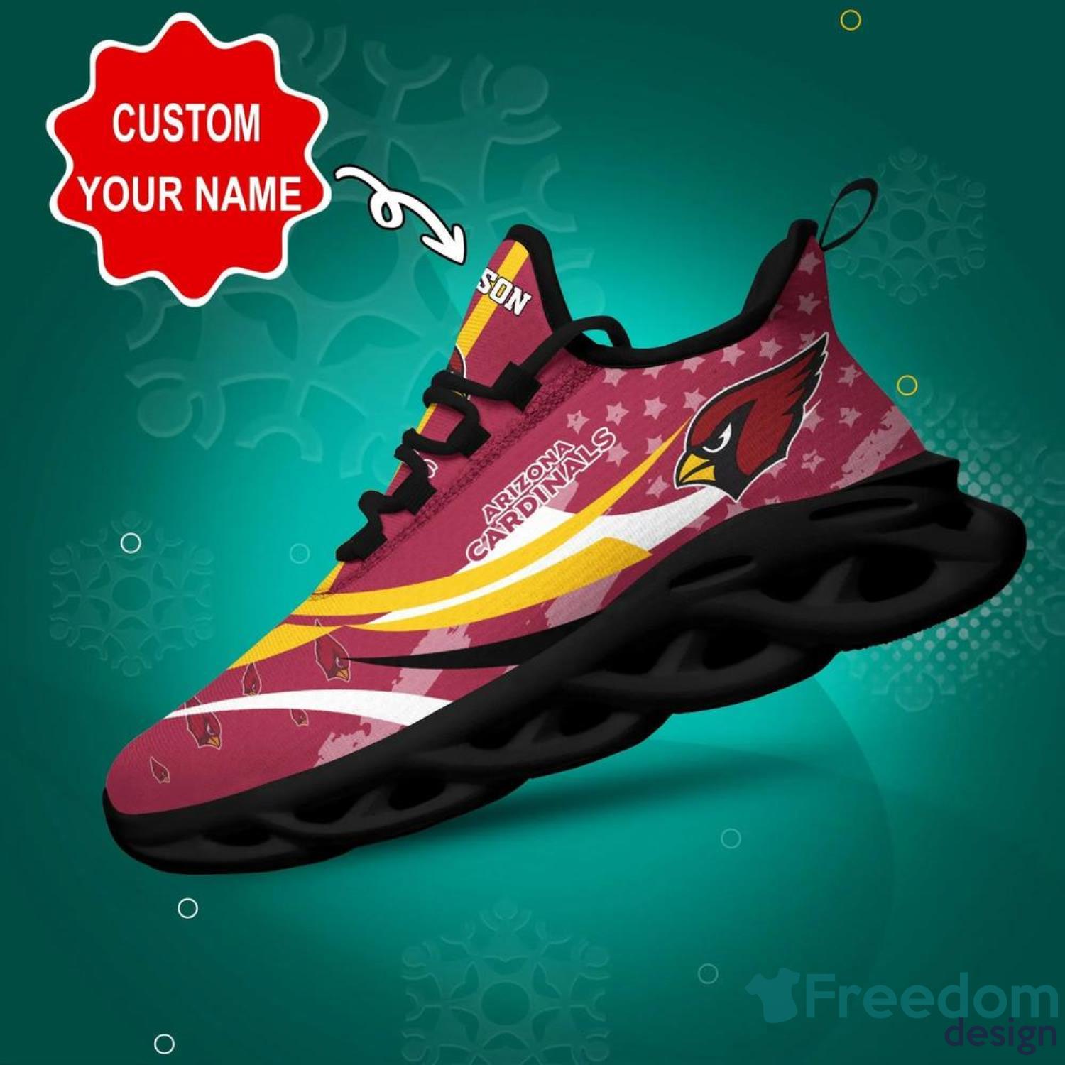 Arizona Cardinals NFL Custom Name Angle Wings Max Soul Shoes For