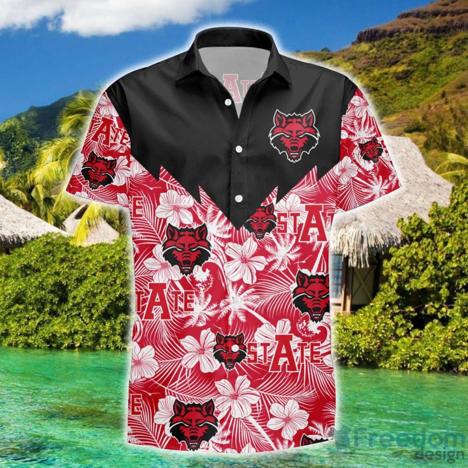 Custom Name For Fans Arkansas State Red Wolves NCAA Baby Yoda Lover  Tropical Hawaiian Shirt