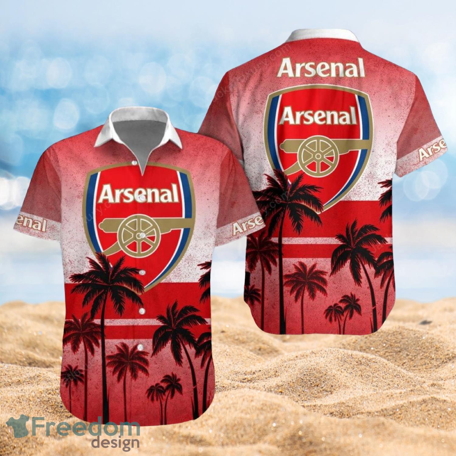 Arsenal FC Summer Beach Shirt and Shorts Full Over Print Product Photo 1