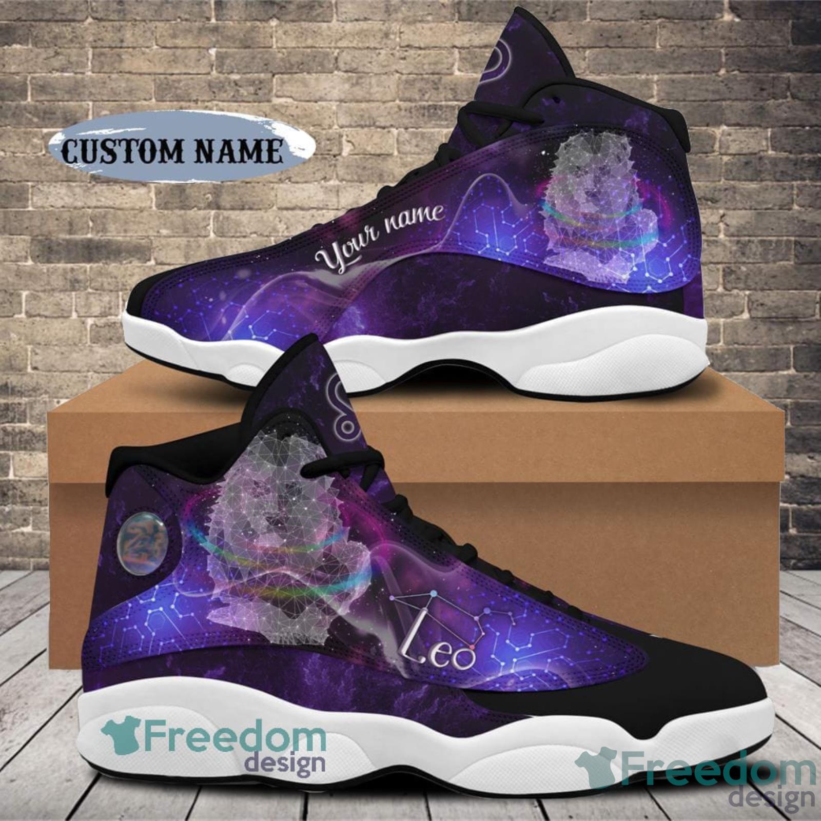 August Birthday August Custom Name Purple Air Jordan 13 Shoes Birthday Gift For Men And Women - August Birthday Air Jordan 13 August Shoes Personalized Sneakers Sport V031