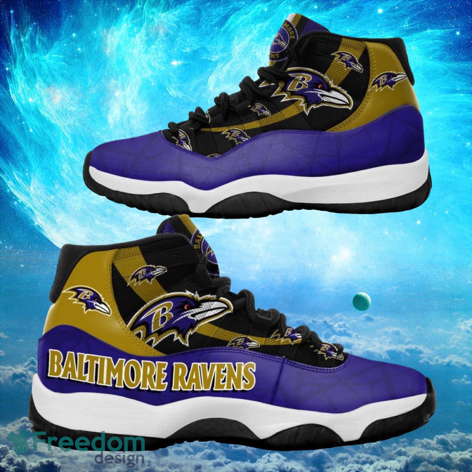 Baltimore Ravens NFL Air Jordan 11 Sneakers Shoes Gift For Fans Product Photo 1
