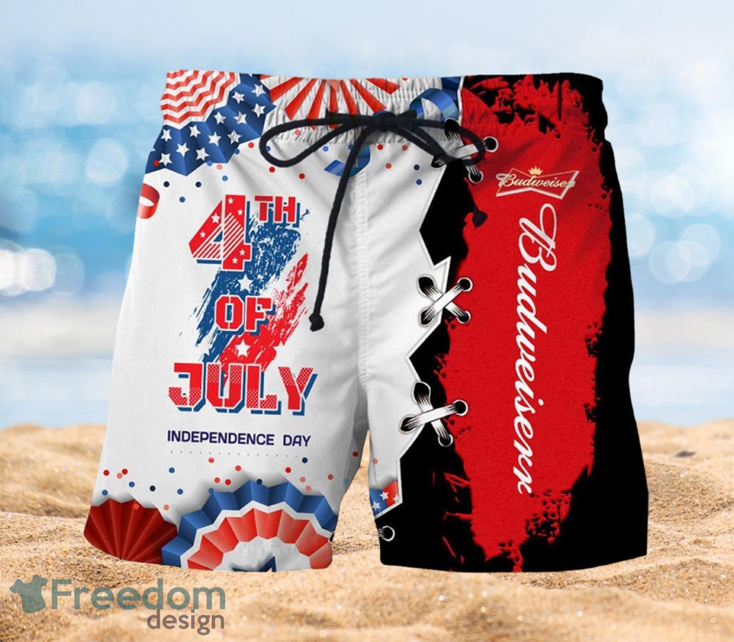 Budweiser 4th of July Summer Beach Shirt and Shorts Full Over Print Product Photo 1